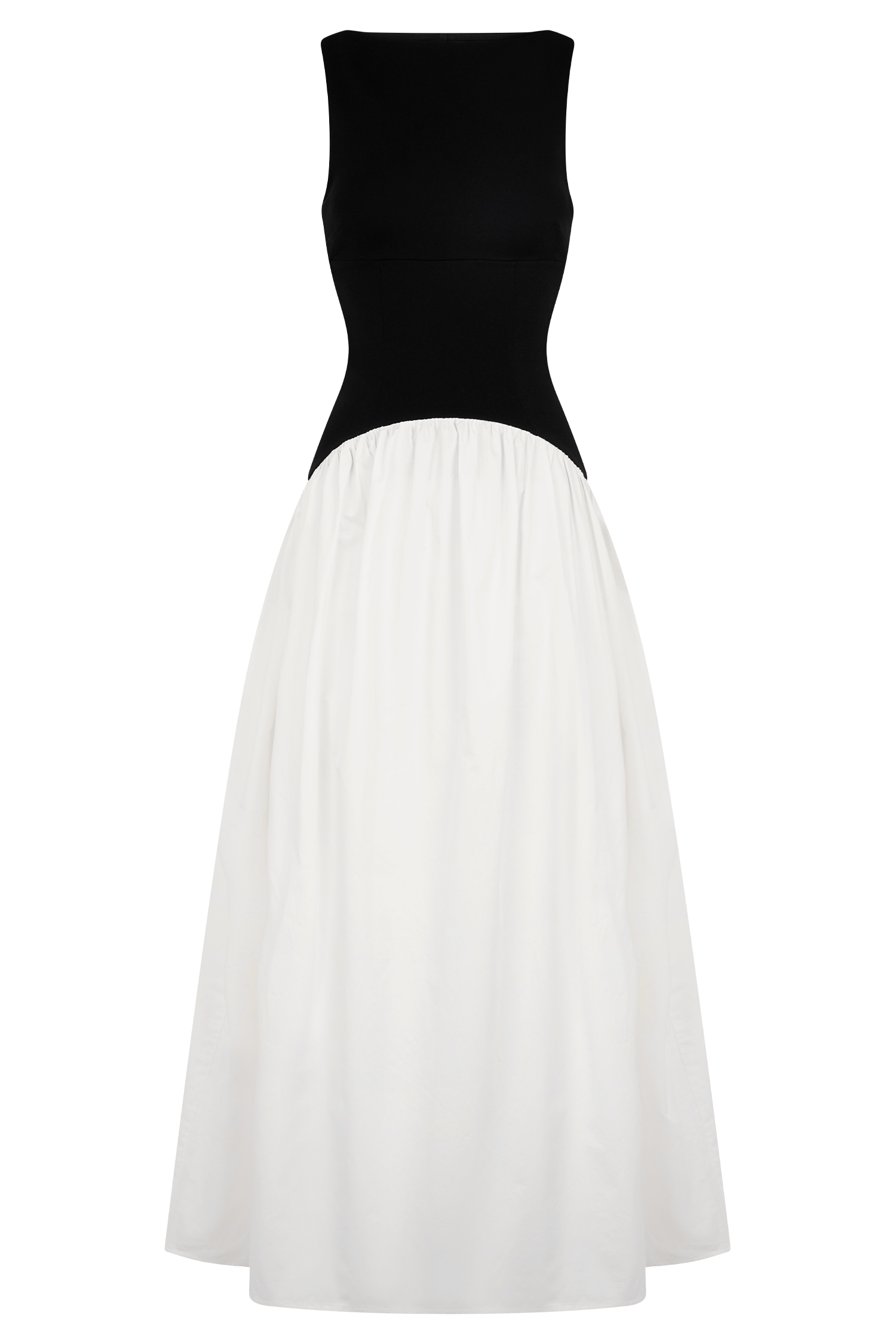 Acacia Contrast Sleeveless Maxi Dress - Black/White #9