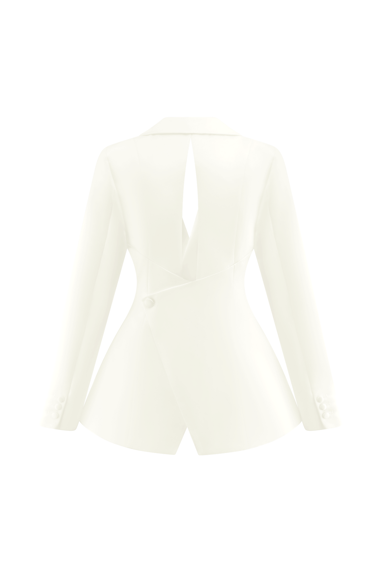 Ada Tailored Satin Blazer - Ivory