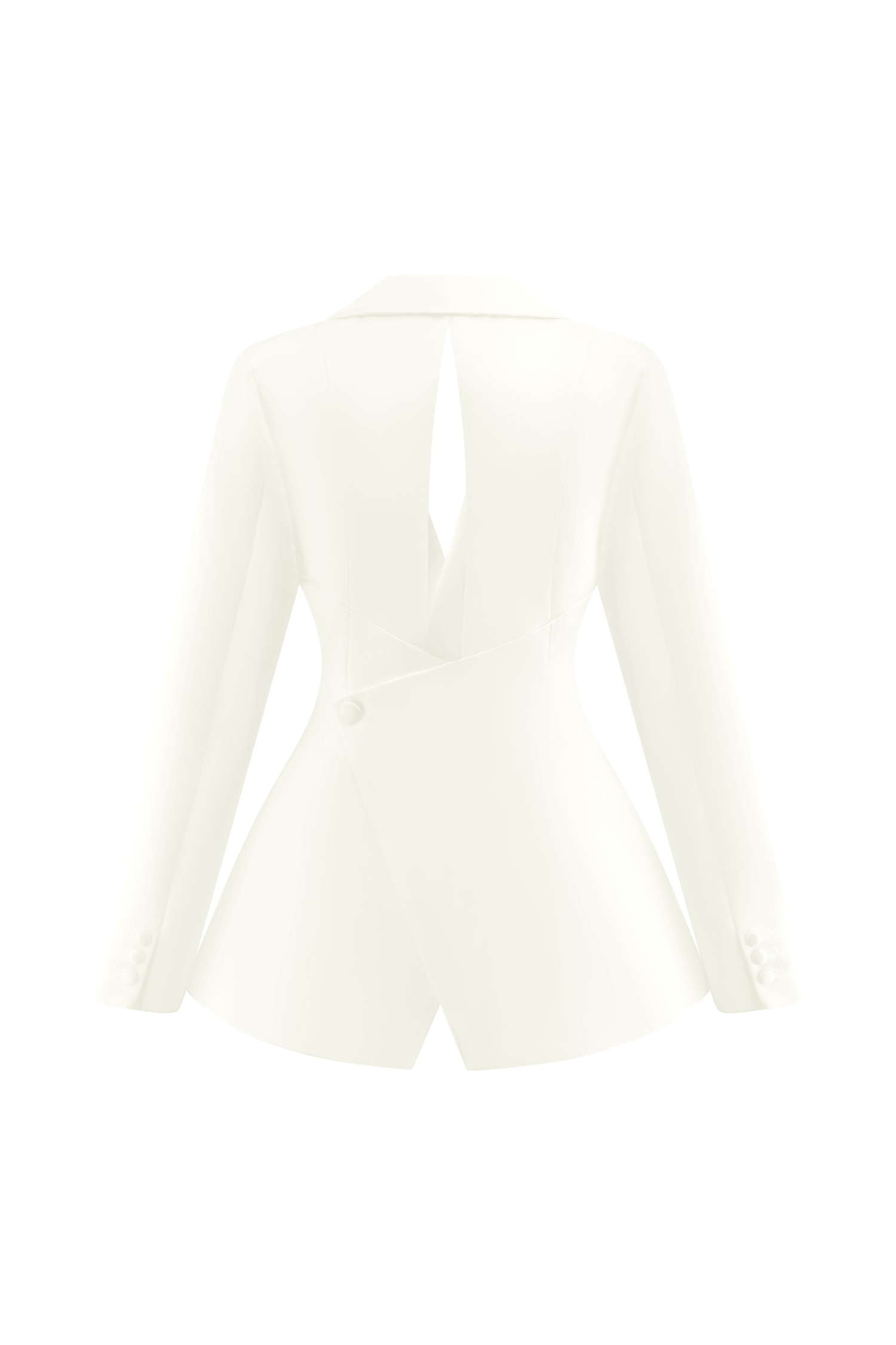 Ada Tailored Satin Blazer - Ivory #8