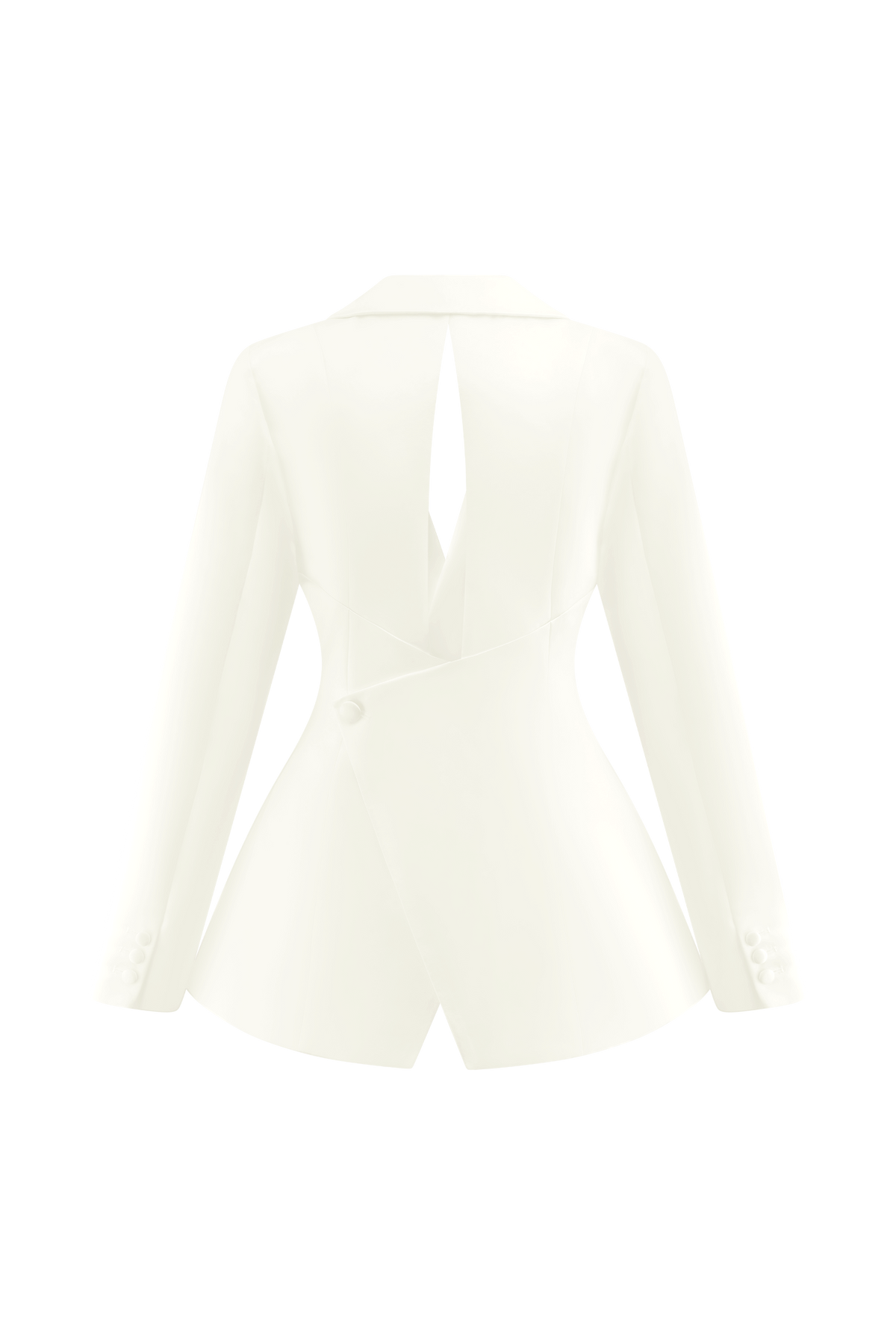 Ada Tailored Satin Blazer - Ivory