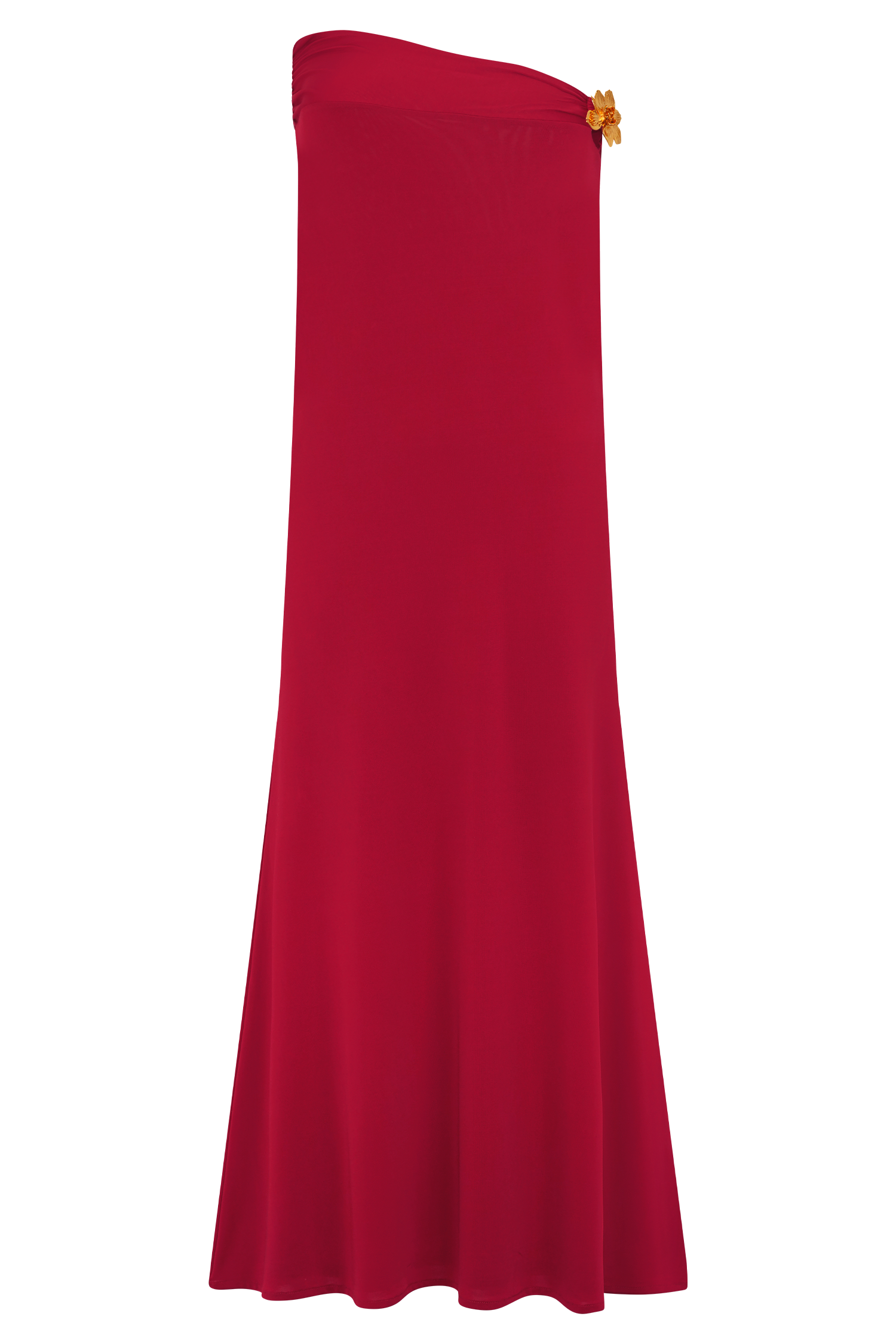 Ainsley Asymmetrical Maxi Skirt With Floral Hardware - Fuchsia Pink #10