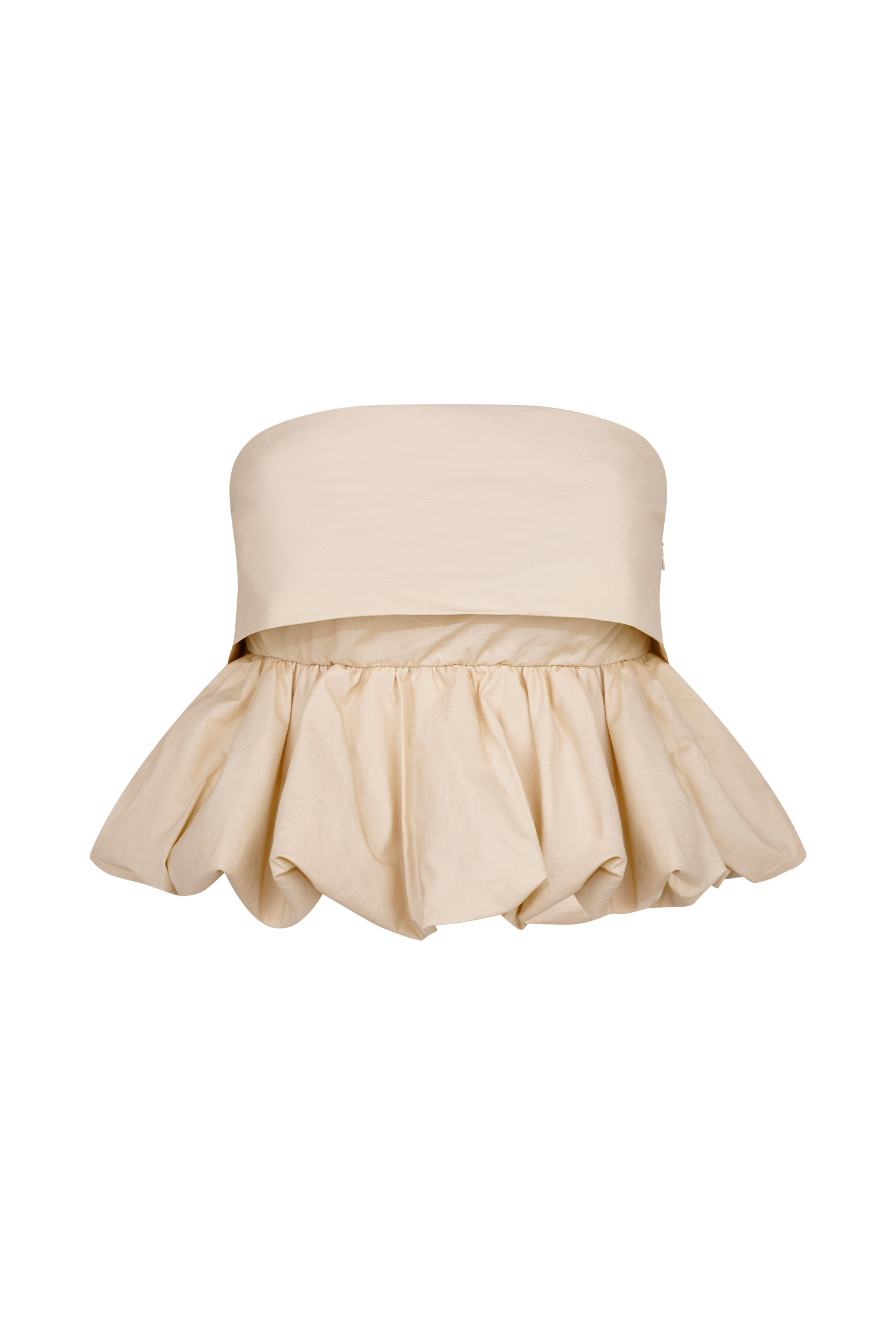 Amirah Strapless Bubble Crop Top - Nude #8