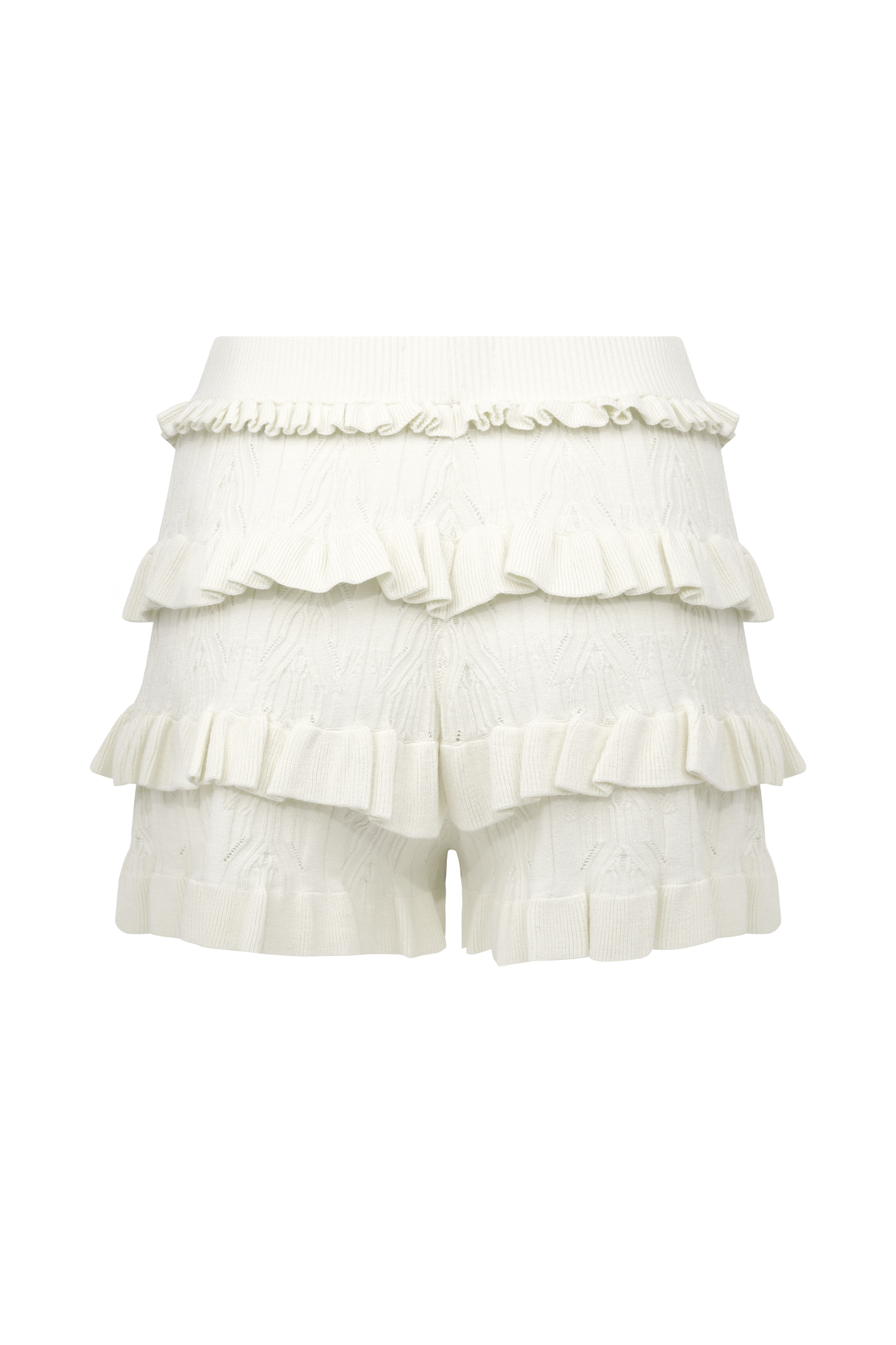 Amy Pointelle Knit Frill Bloomers - Ivory #7