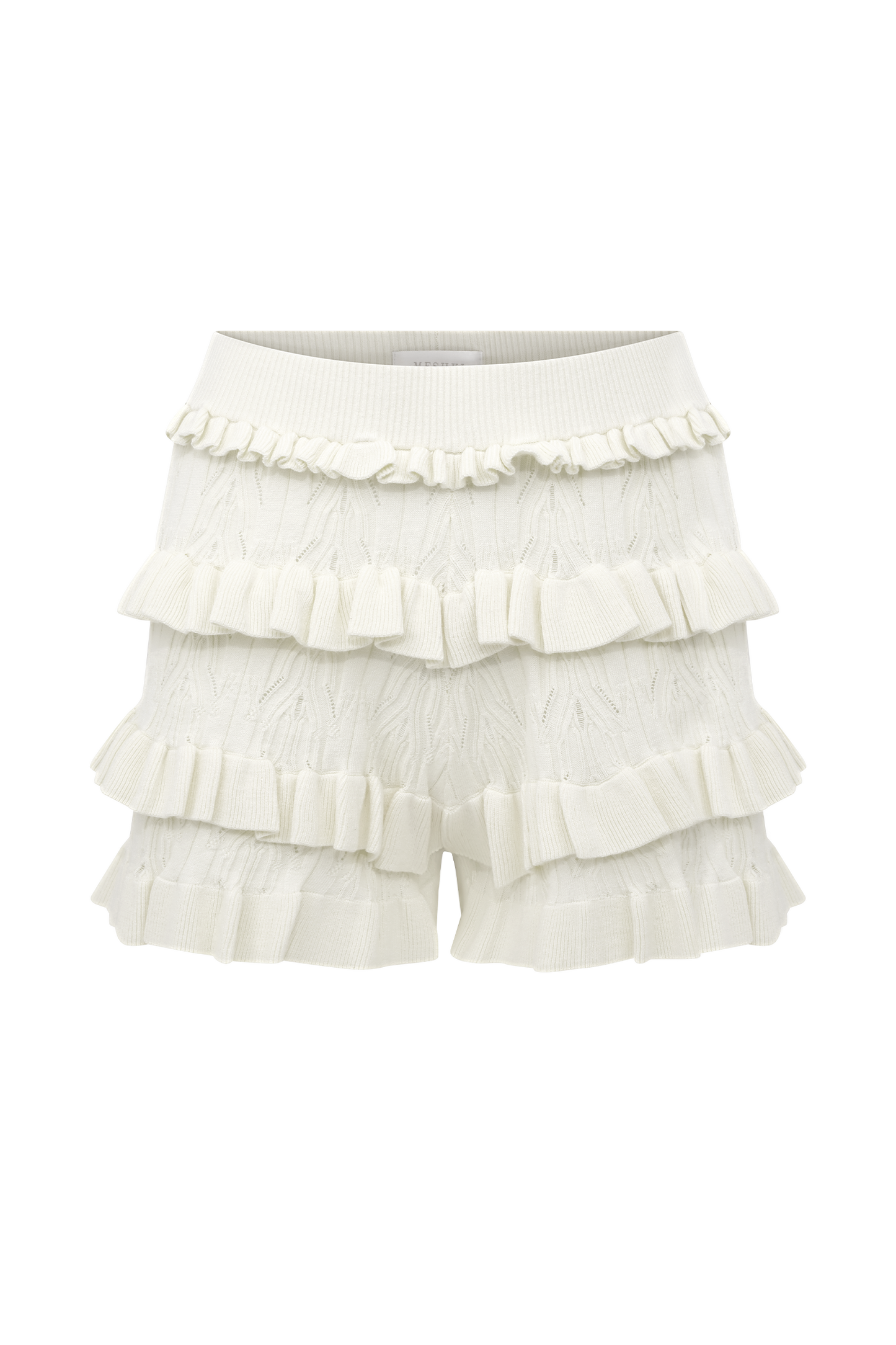 Amy Pointelle Knit Frill Bloomers - Ivory