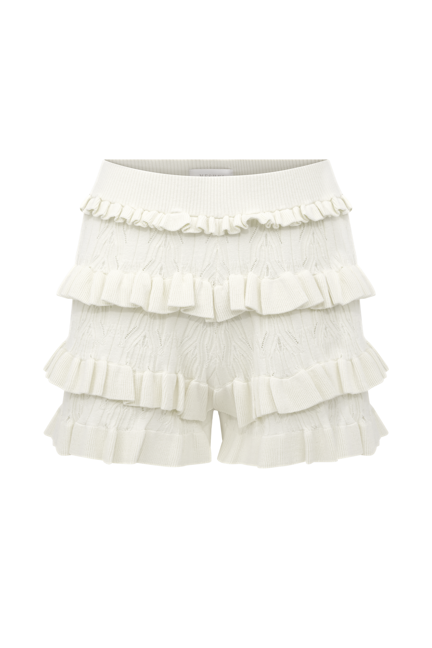Amy Pointelle Knit Frill Bloomers - Ivory #9