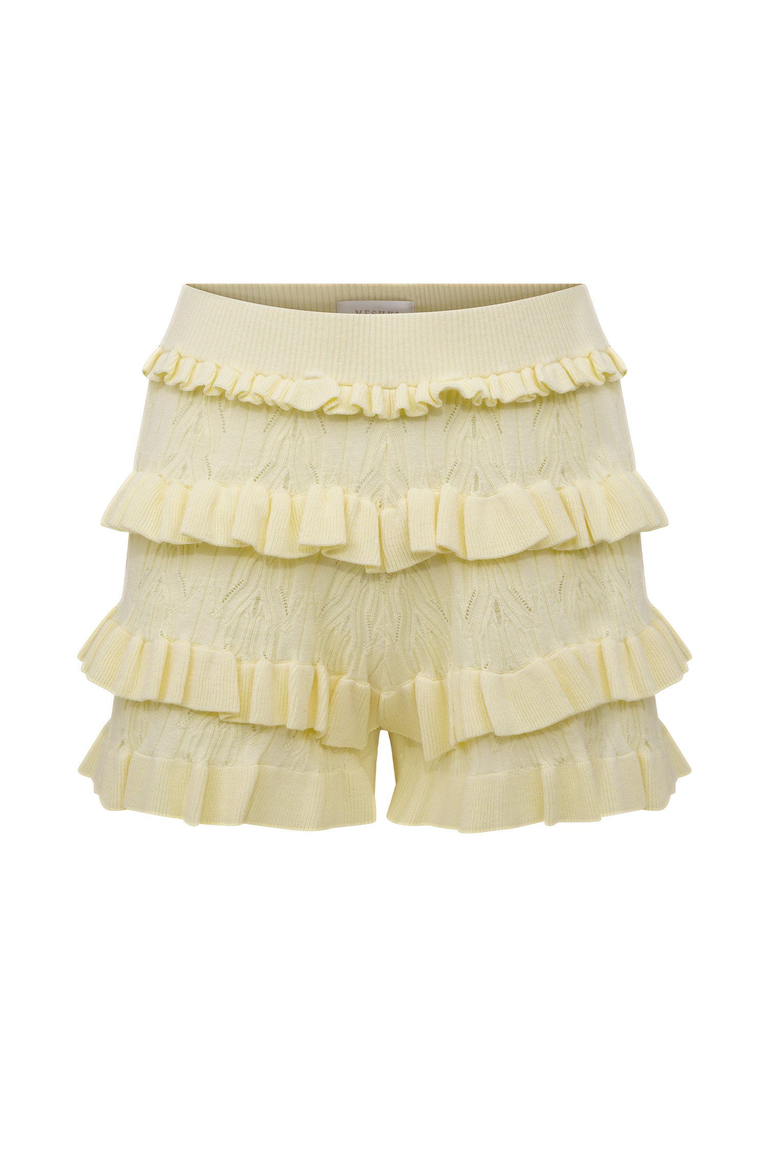Amy Pointelle Knit Frill Bloomers - Lemon #9