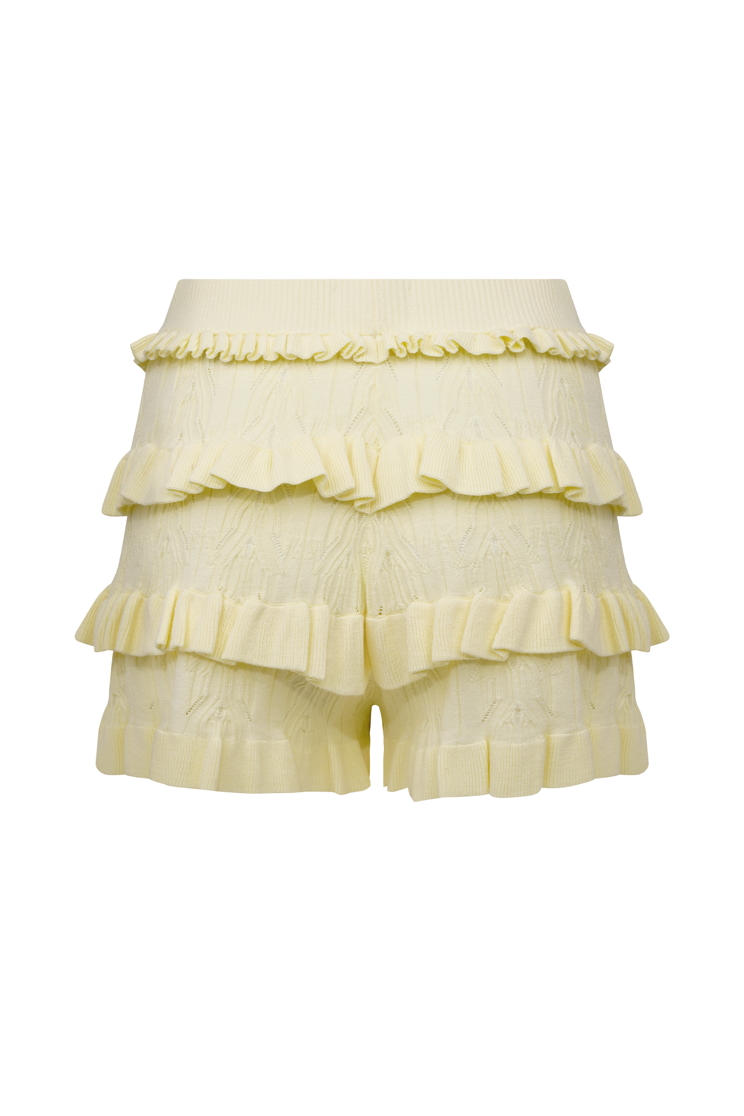 Amy Pointelle Knit Frill Bloomers - Lemon #8