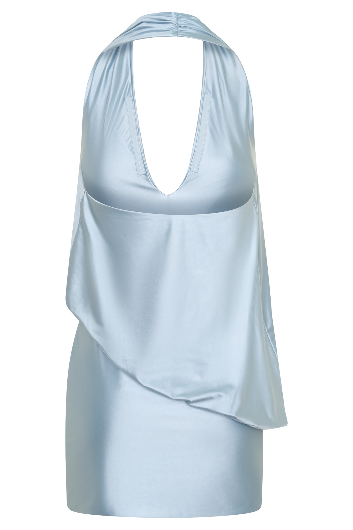 Arabel Draped Halter Mini Dress - Pale Blue #8