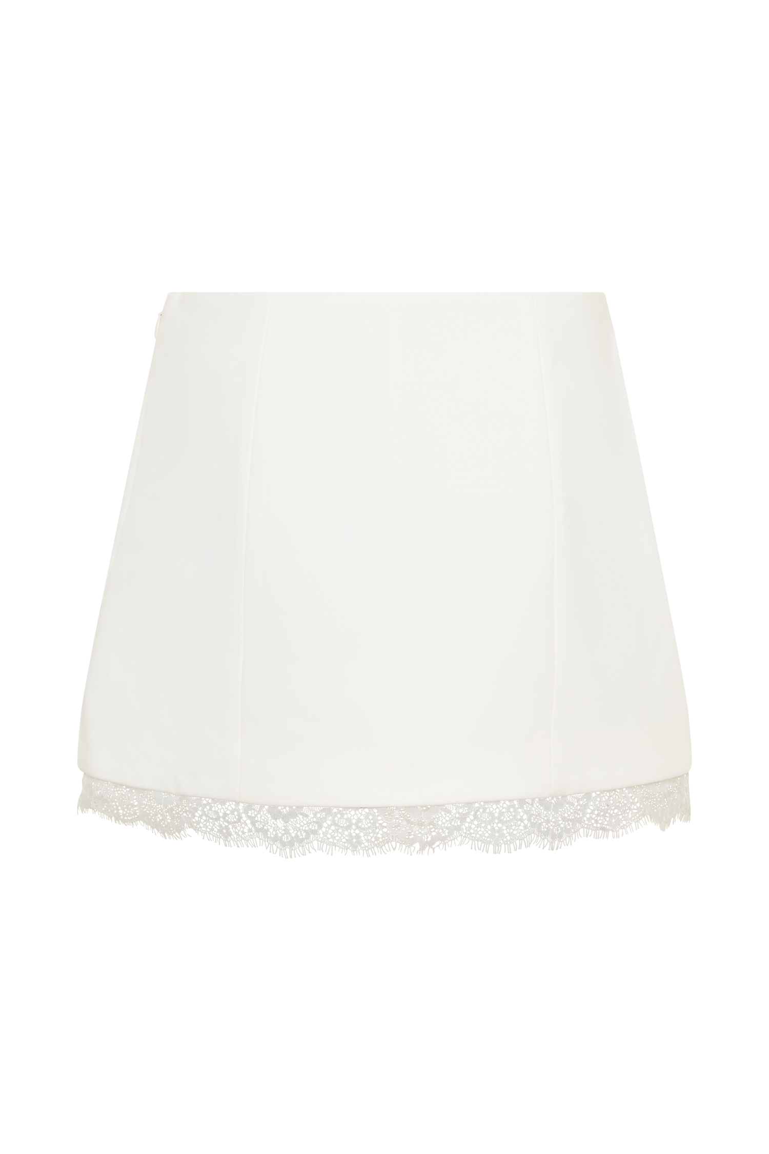 Ariella Suiting Mini Skirt With Lace - White #10