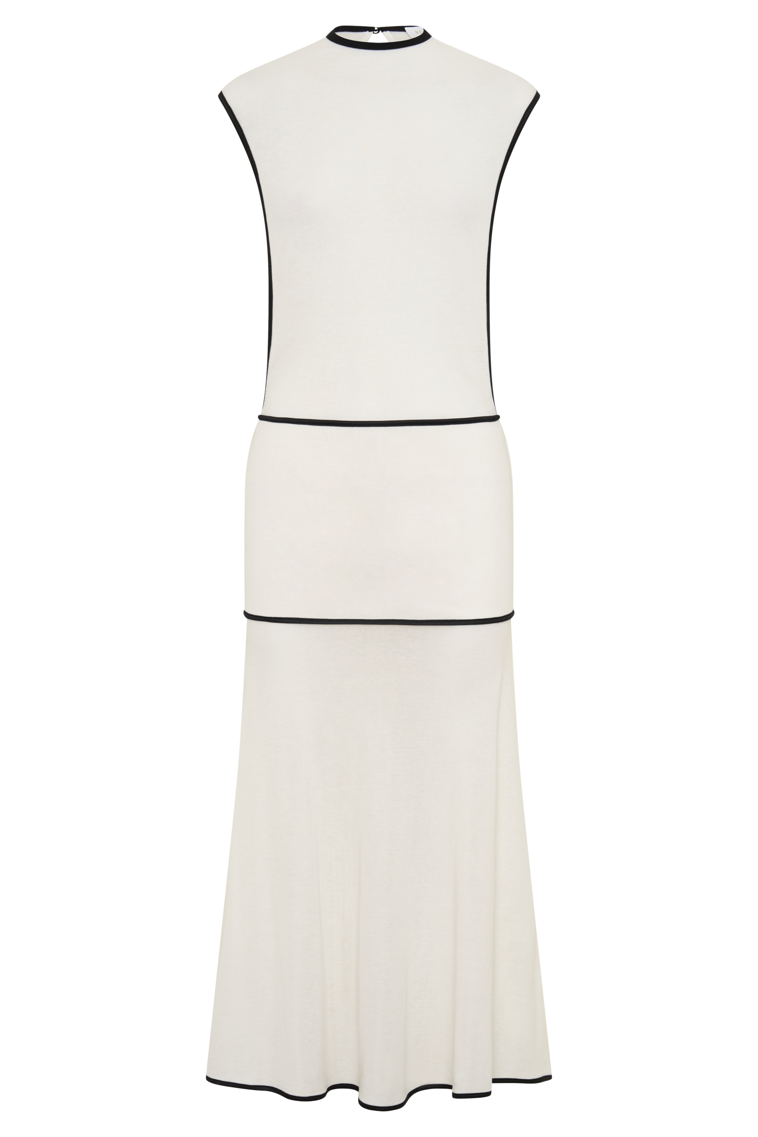 Aris Sleeveless Sheer Maxi Dress - Black/White #8