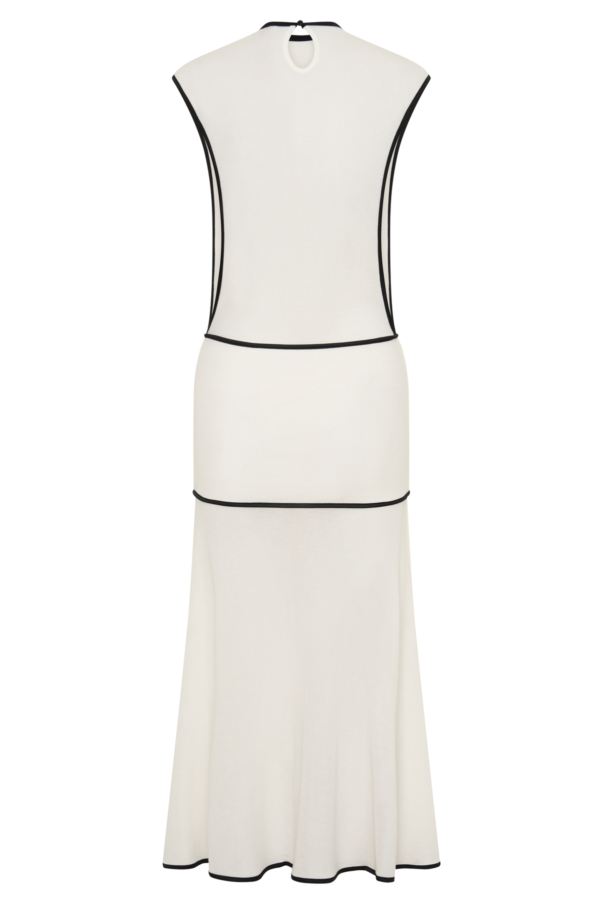 Aris Sleeveless Sheer Maxi Dress - Black/White #7