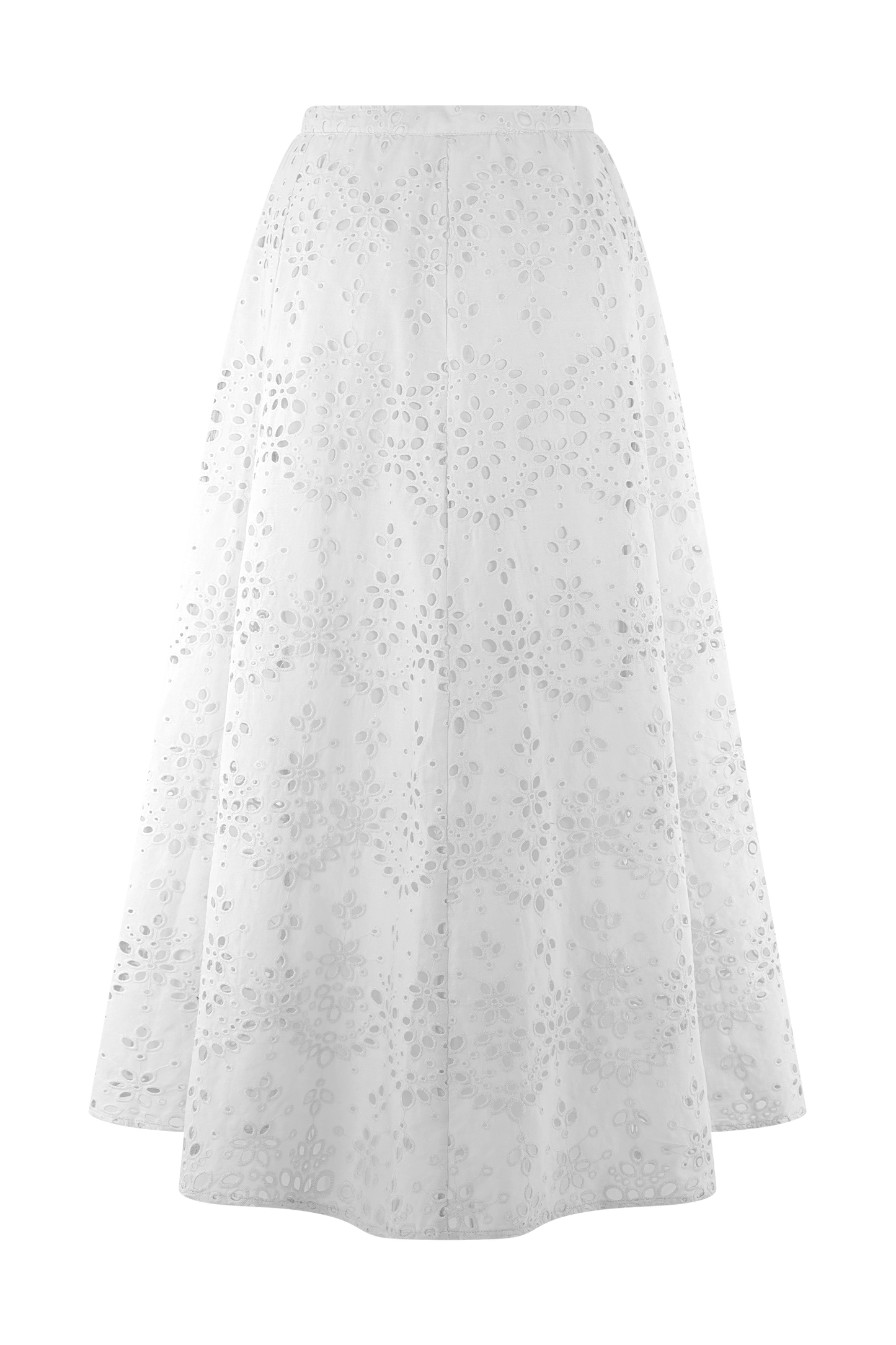 Arla Broderie Midi Skirt - White