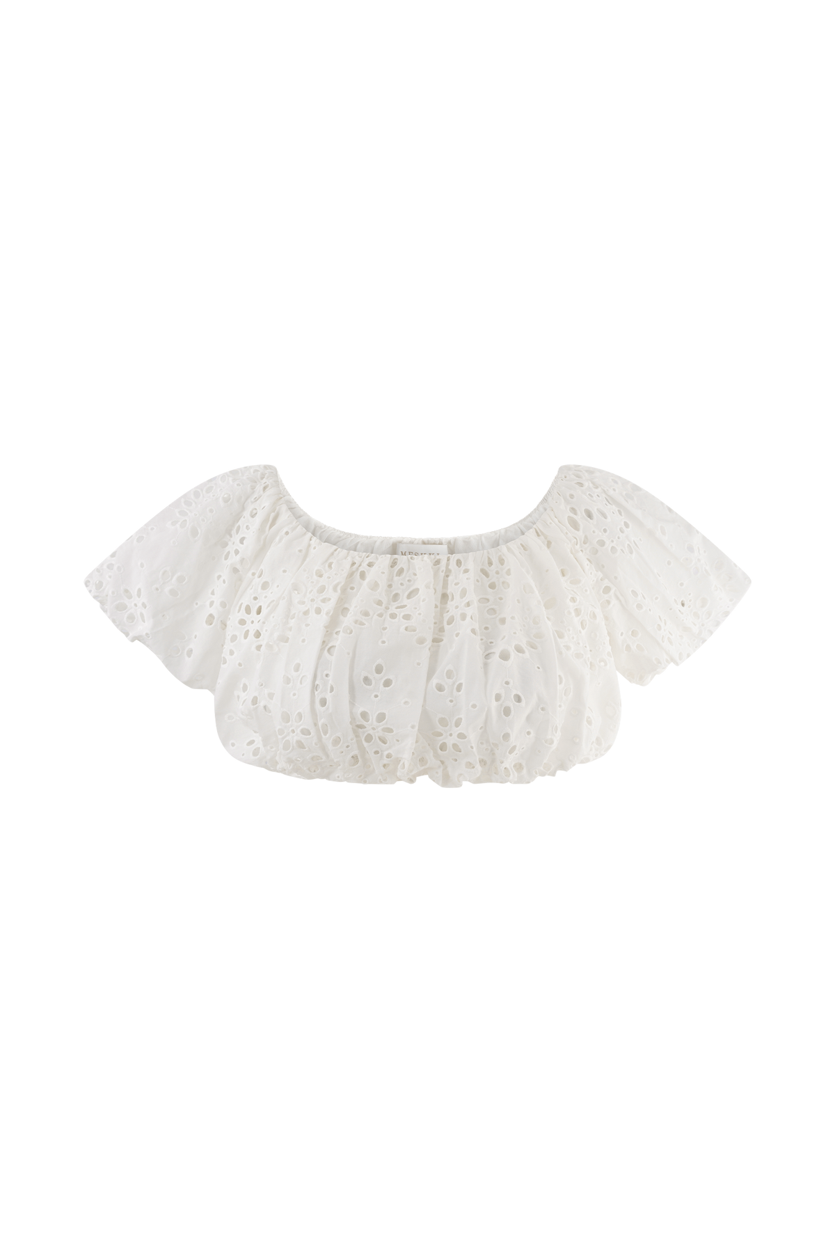 Autumn Off Shoulder Broderie Top - White #11
