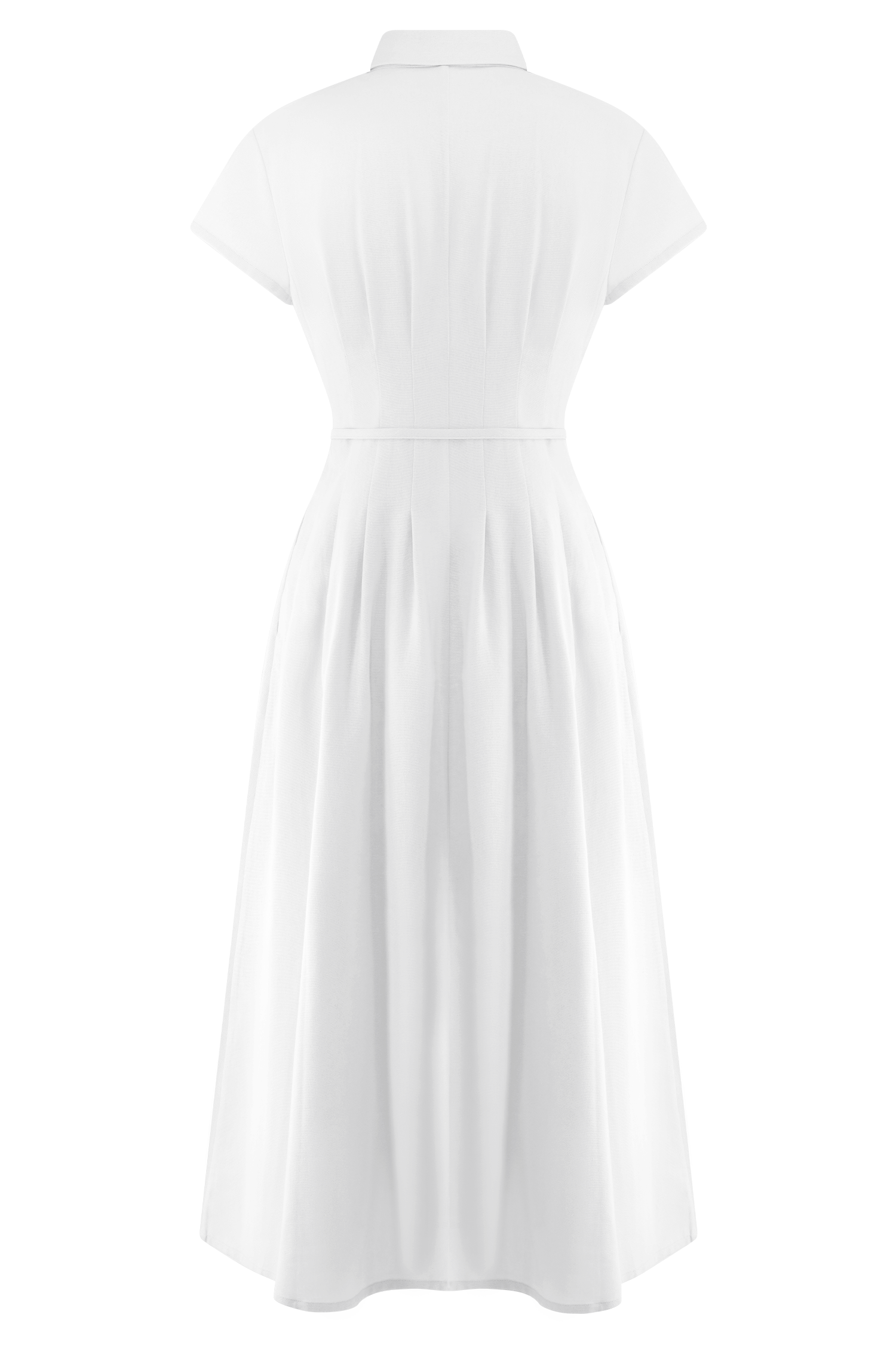 Aysha Buttoned Linen Midi Dress - White #6