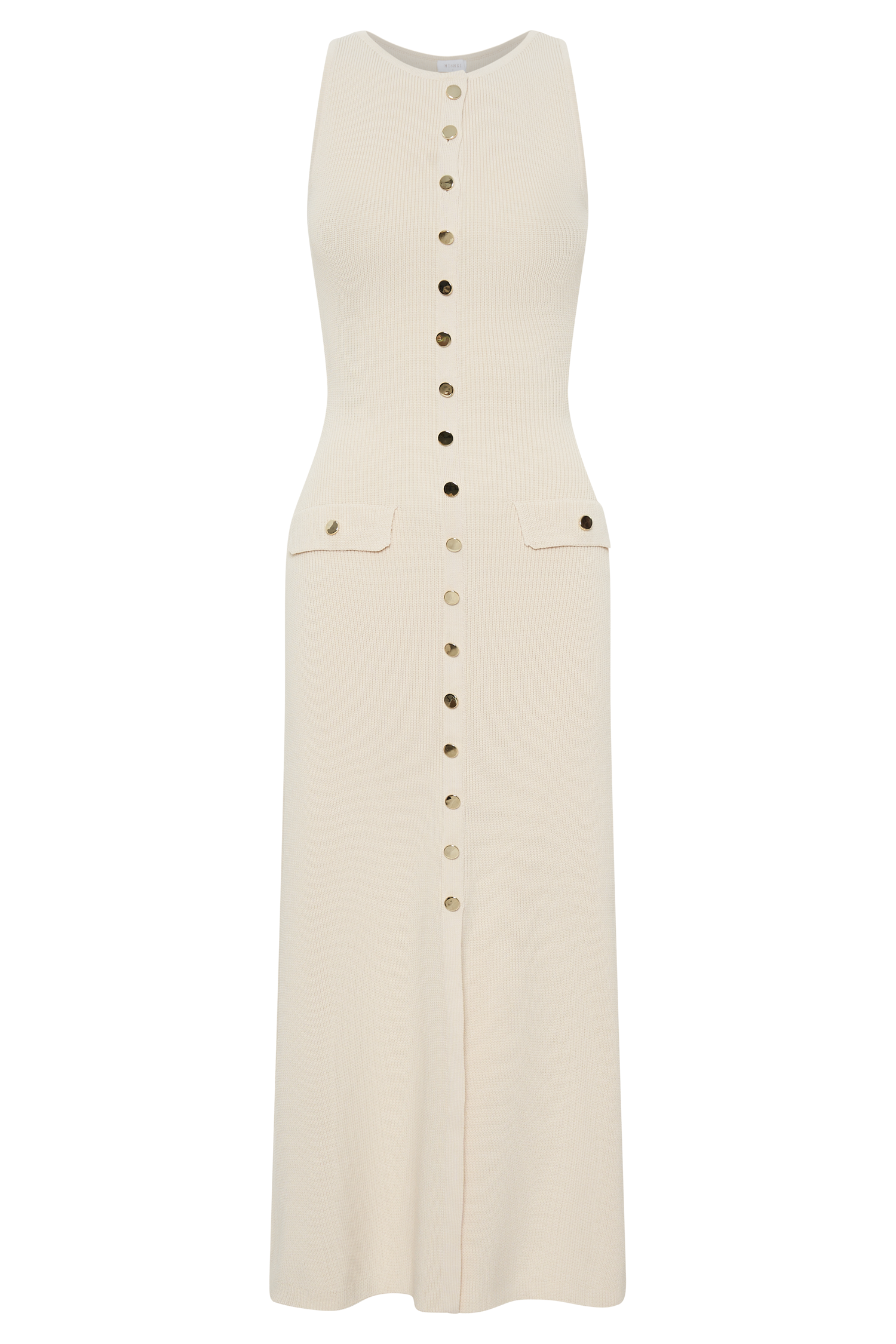 Sawyer Sleeveless Buttoned Maxi Dress - Ivory #7