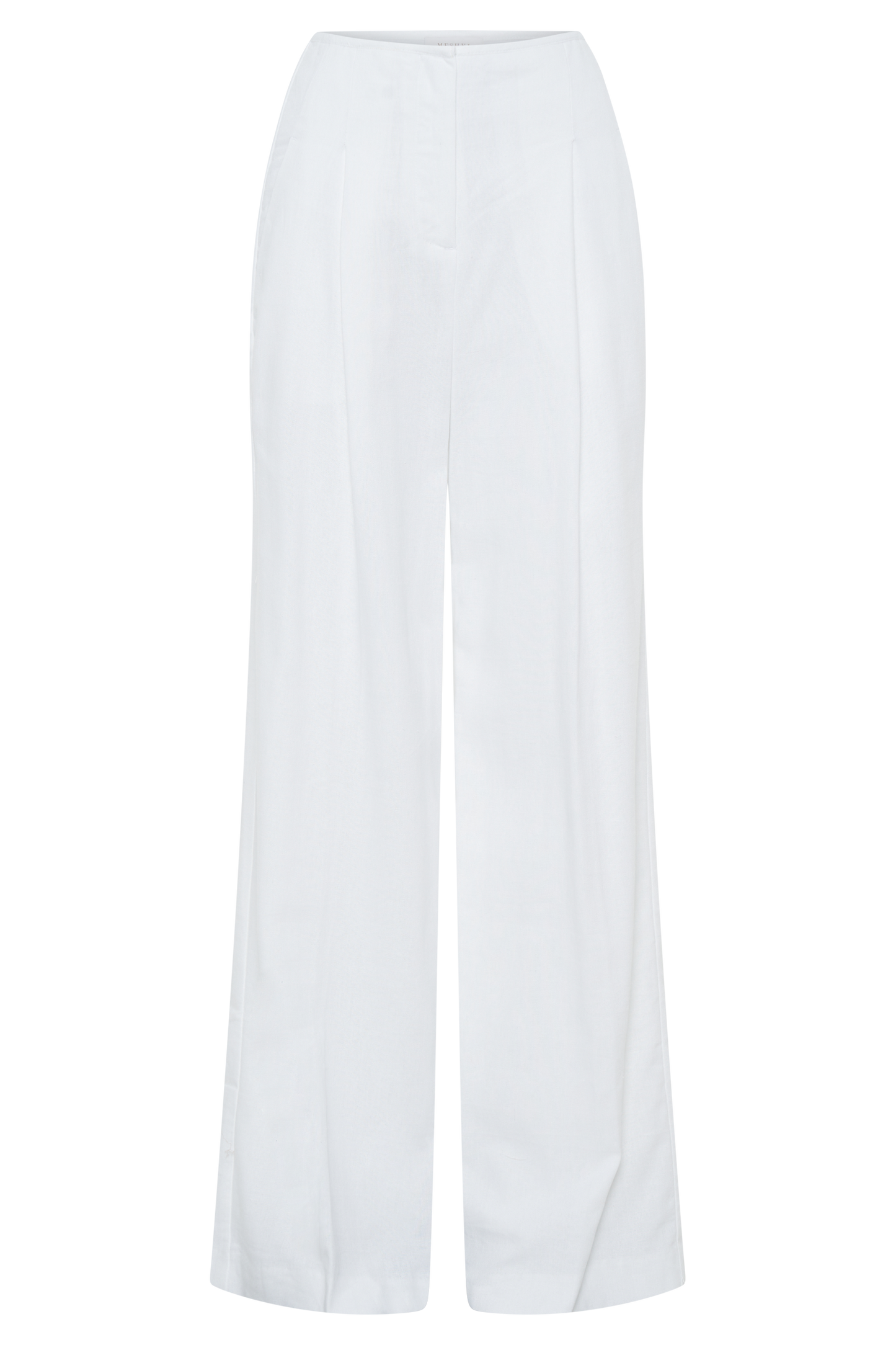 Adrina Straight Leg Linen Pant - White