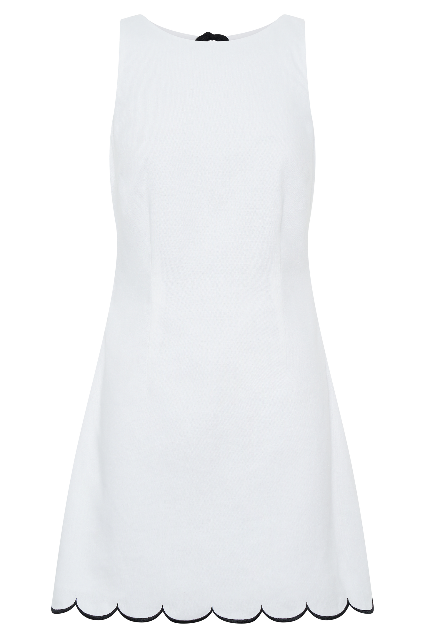 Sofiane Scalloped Linen Mini Dress - Ivory