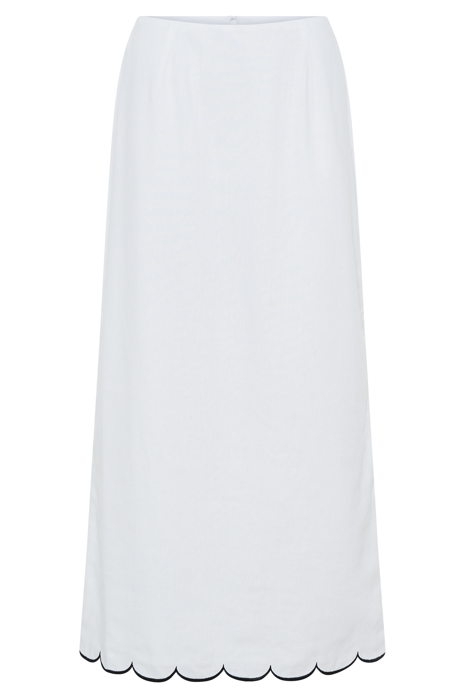 Alessio Scalloped Midi Skirt - Ivory #10