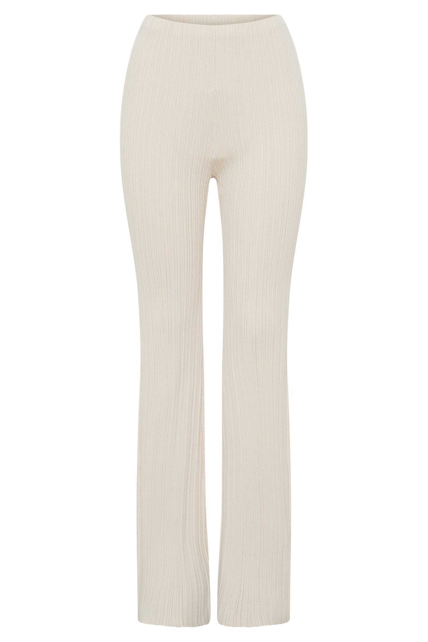 Chiara Straight Leg Rib Knit Pant - Cream #9