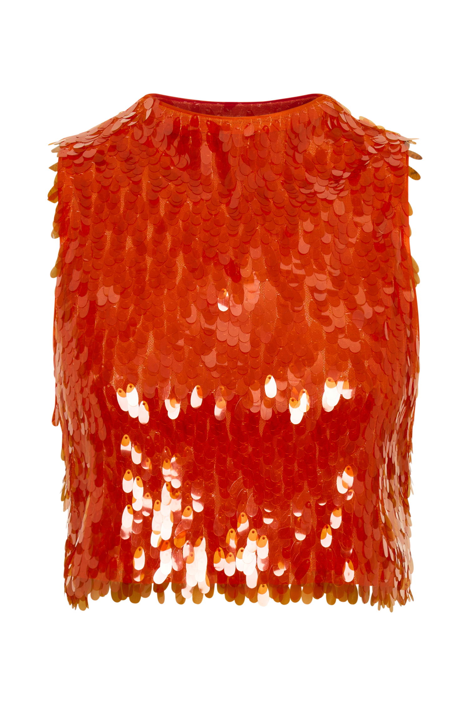 Savannah Sequin Crop Top - Firey Orange #10
