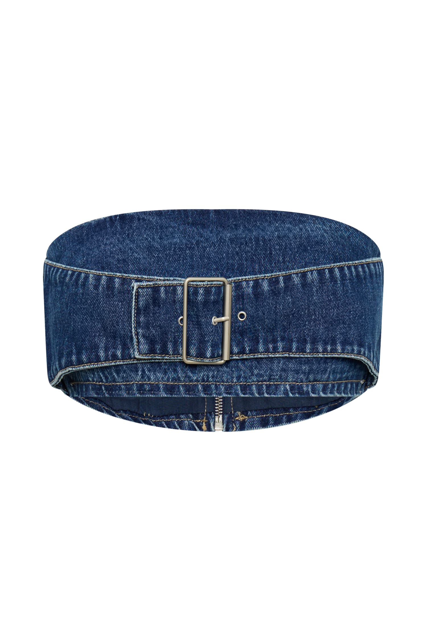 Rowena Denim Buckle Bandeau - Dark Blue #14