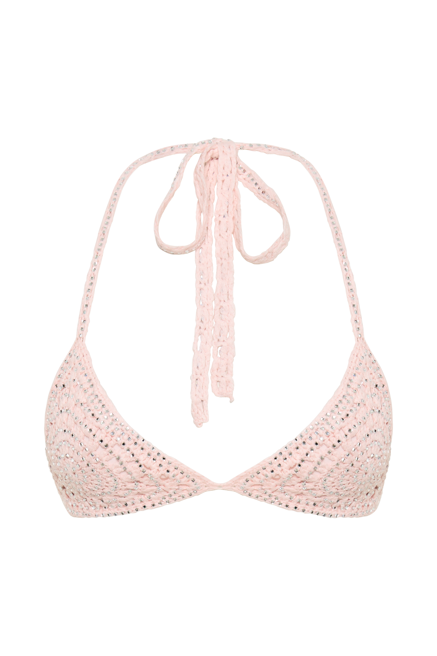 Verity Embellished Knit Bikini Top - Candy Pink #11