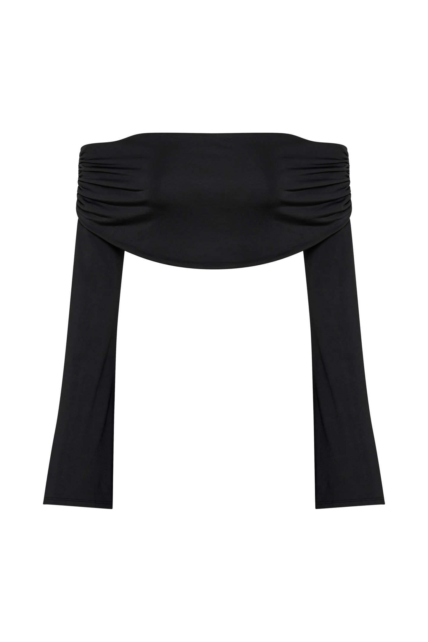 Camryn Slinky Off Shoulder Crop Top - Black