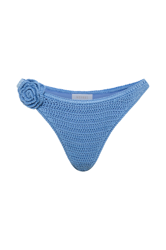 Valencia Rose Crochet Bikini Bottom - Cornflower Blue