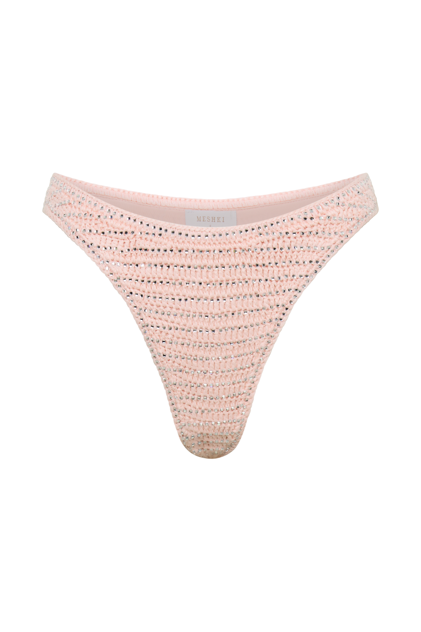 Verity Embellished Knit Bikini Bottom - Candy Pink