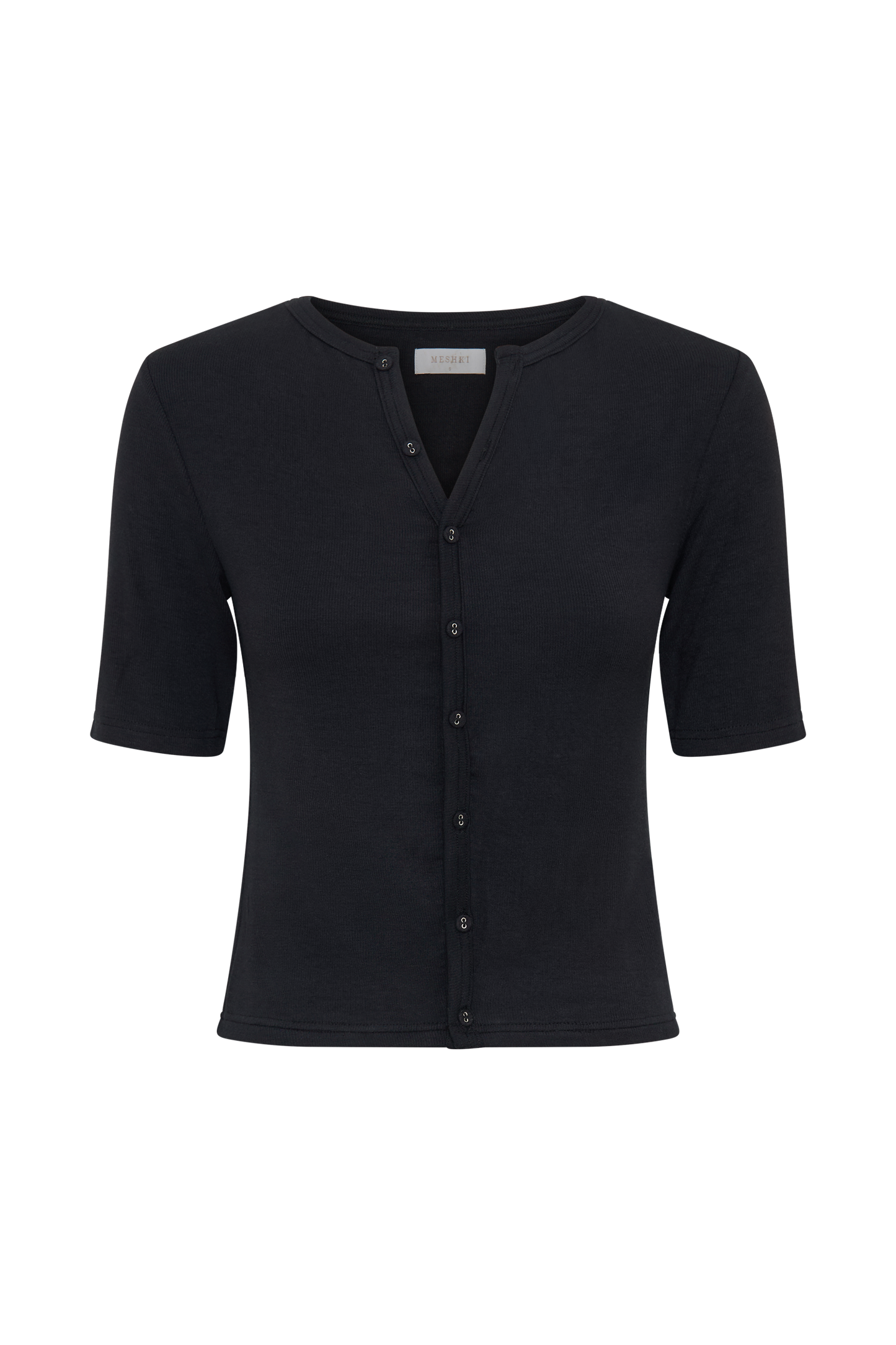 Jonah Button Up Modal Top - Black