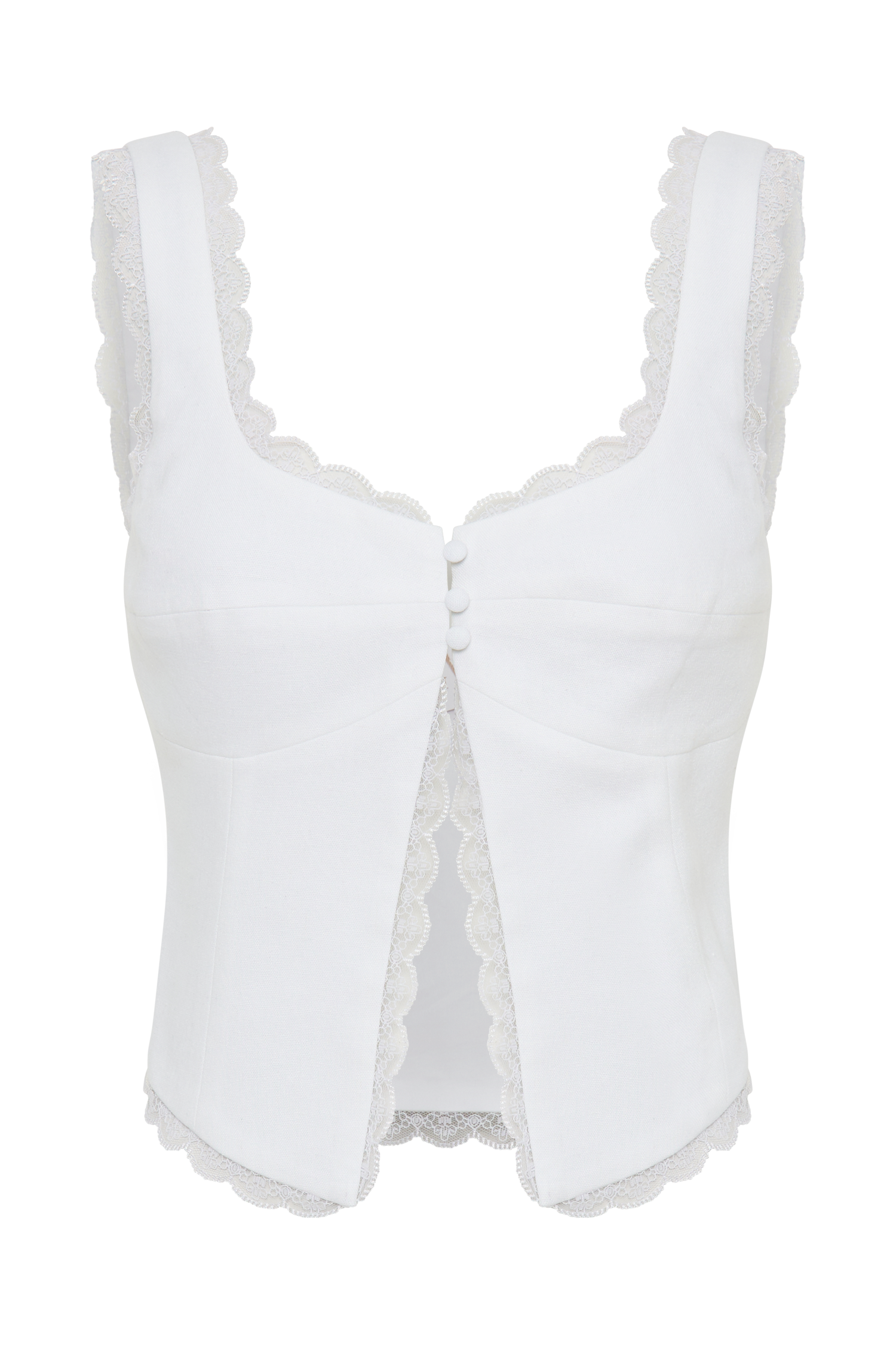 Franca Linen Sleeveless Top - White #10