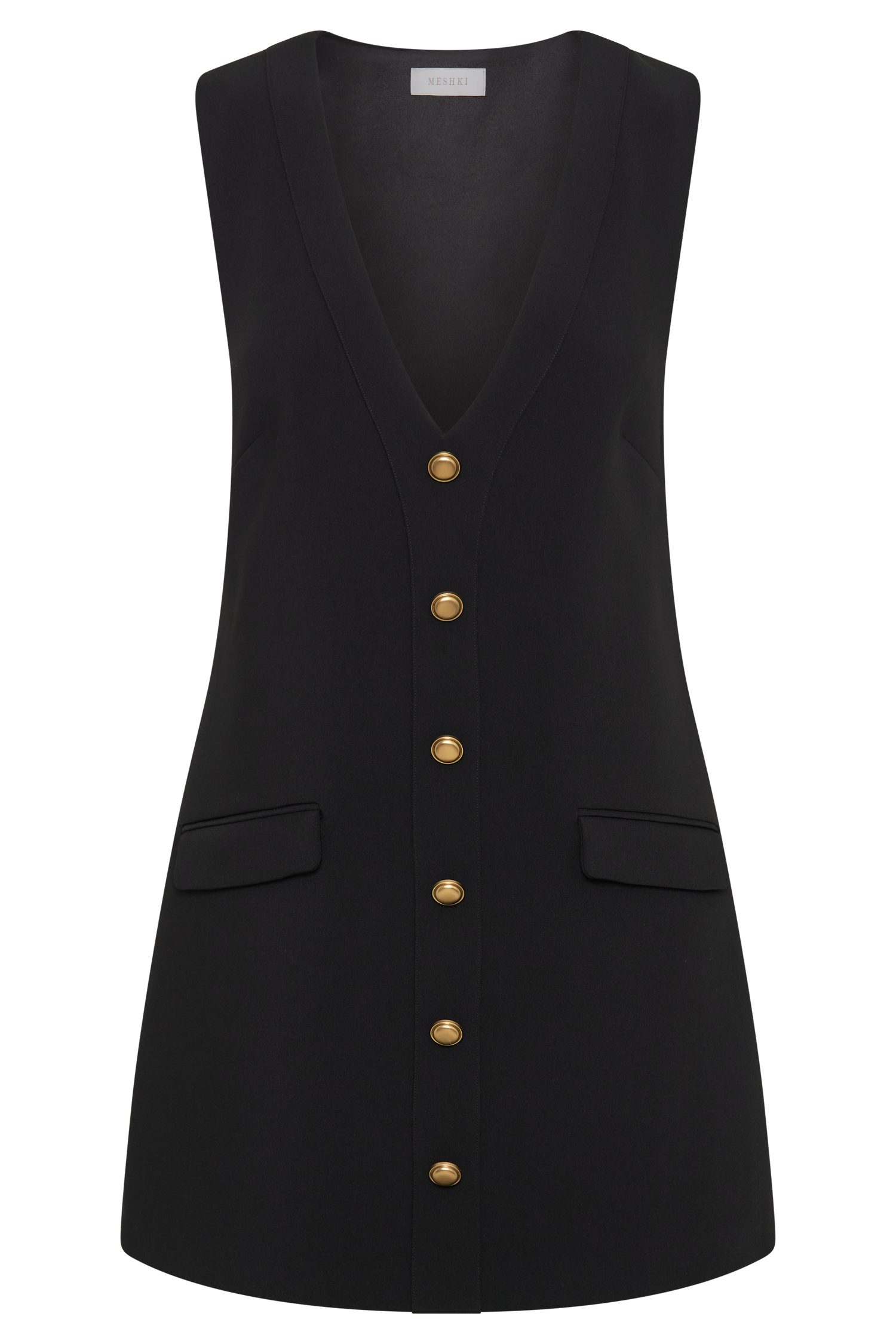 Florentina Sleeveless Suiting Mini Dress - Black #9