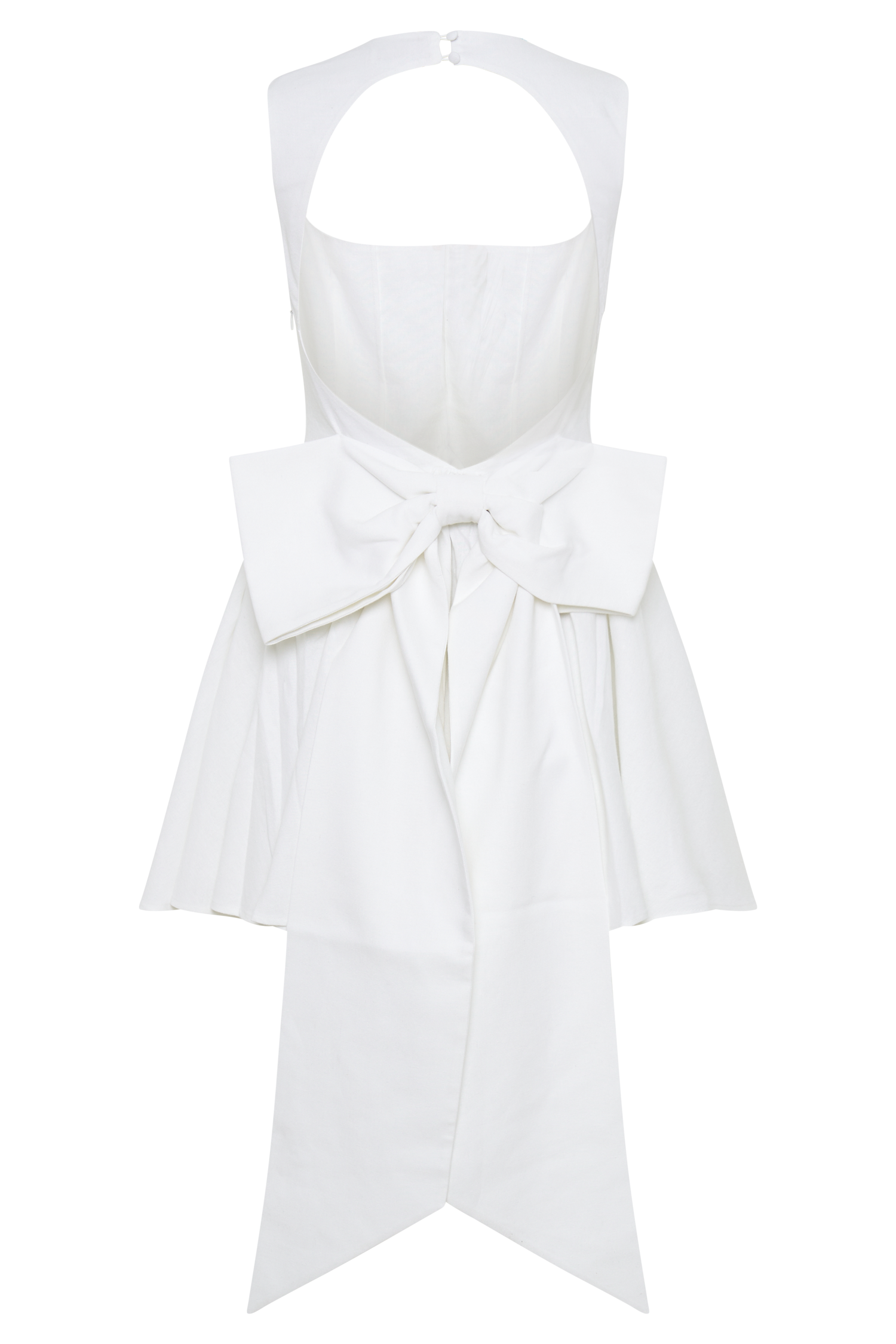 Marcella Linen Bow Back Mini Dress - White #8