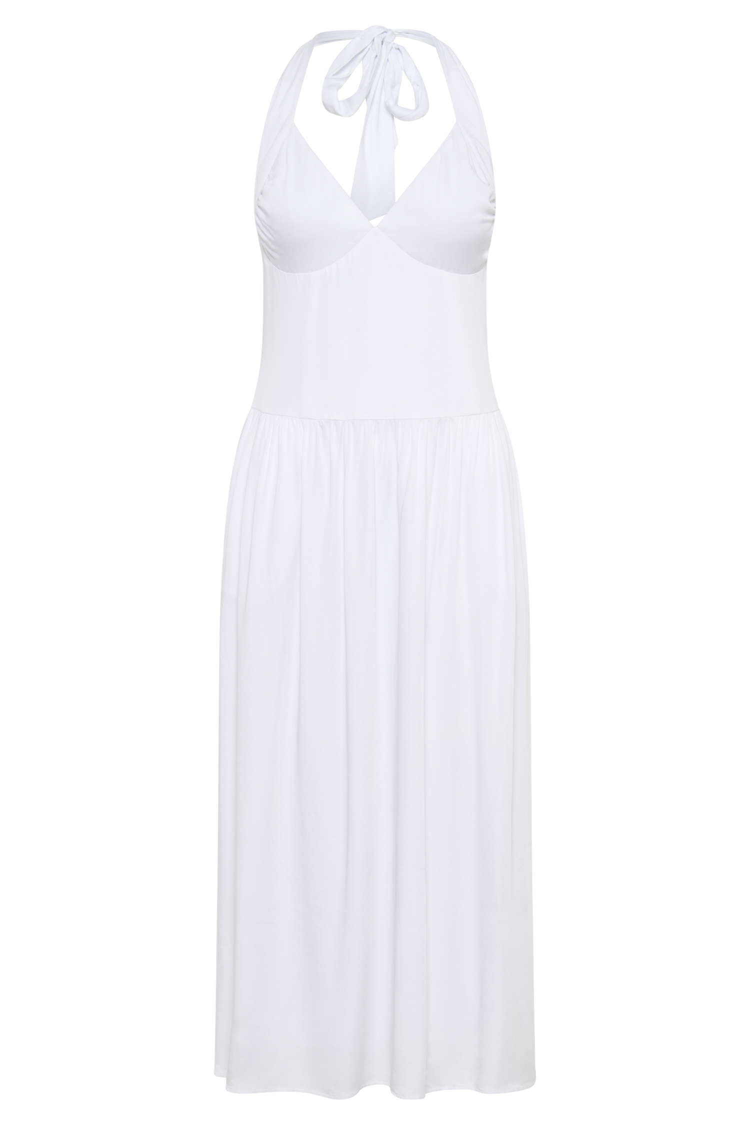 Harriette Halter Midi Dress - White #7
