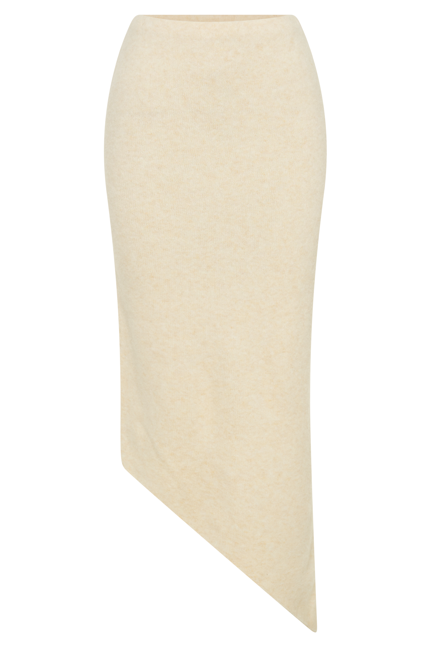 Genevieve Asymmetrical Knit Midi Skirt - Cream Marle #9