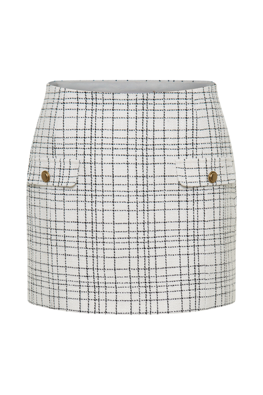 Priscilla Tweed Mini Skirt - White