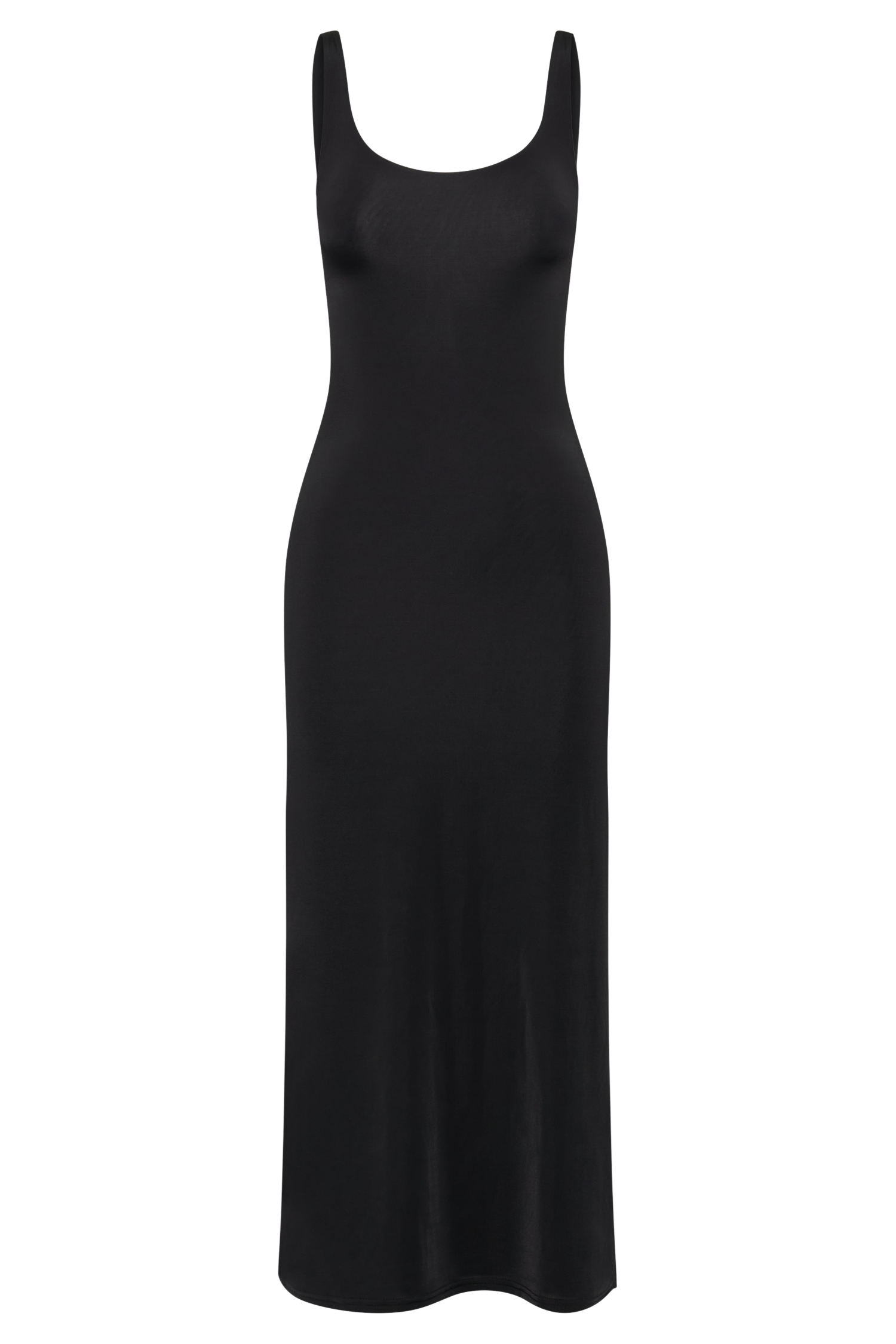 Augustine Slinky Scoop Midi Dress - Black- MESHKI UK