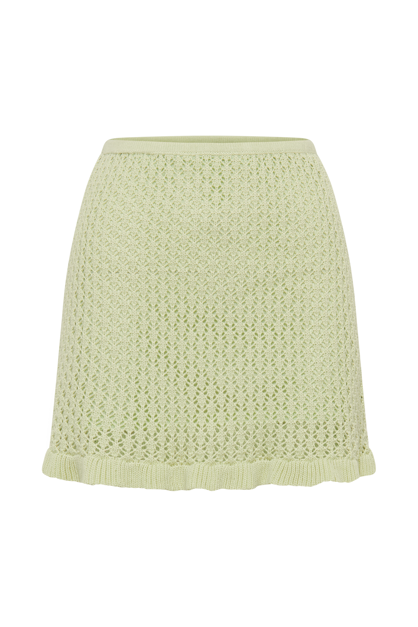 Serina A-Line Knit Mini Skirt - Seafoam Green