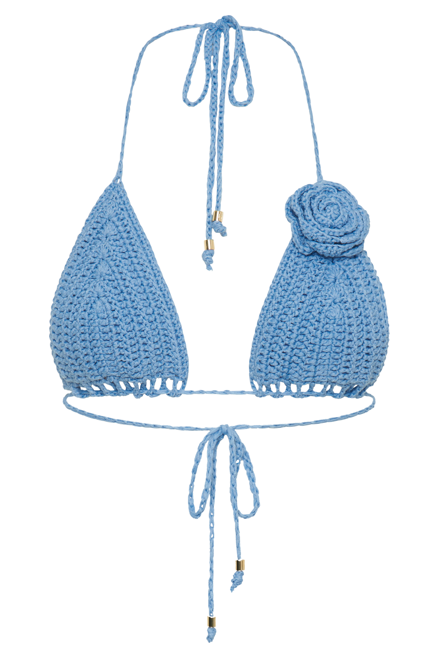 Verali Rose Crochet Bikini Top - Cornflower Blue