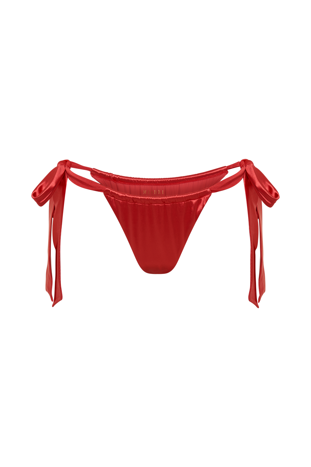 Danika Satin Knot Bikini Bottom - Pomegranate