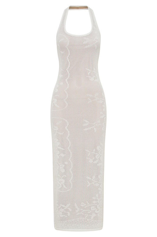 Patrizia Knit Halter Maxi Dress - Ivory