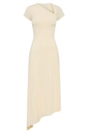 Ilaria Slinky Maxi Dress With Cut Out - Lemon Sherbet