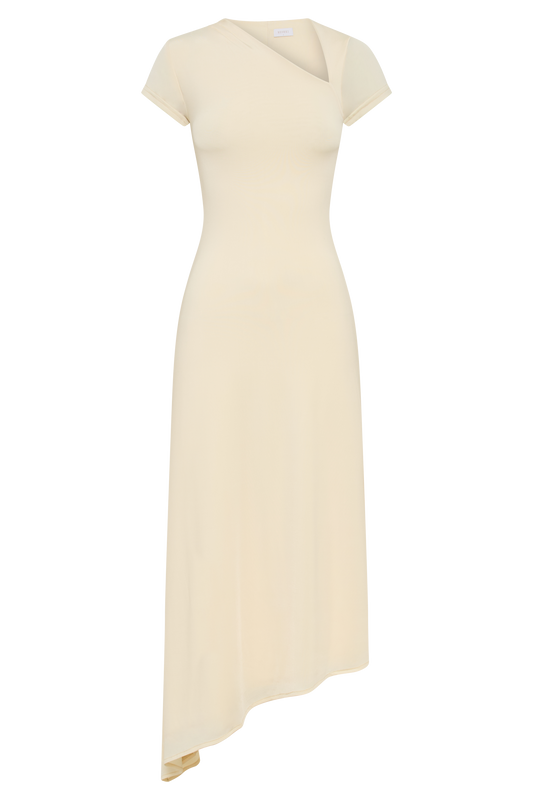 Ilaria Slinky Maxi Dress With Cut Out - Lemon Sherbet