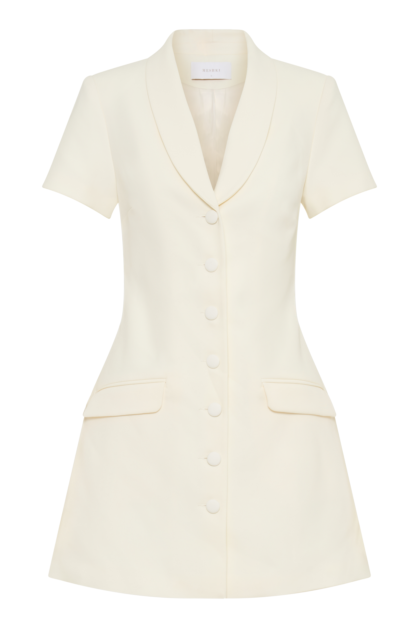 Paolina Collared Suiting Mini Dress - Ivory