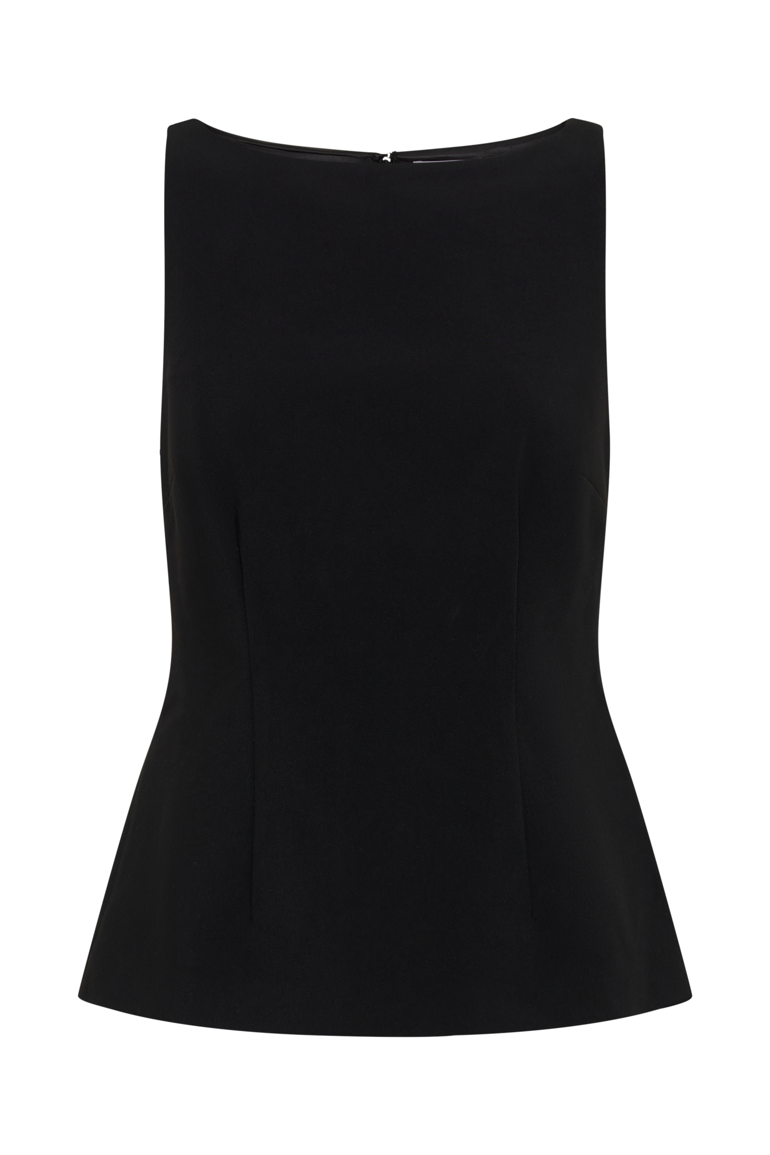 Angela Sleeveless Suiting Top - Black #11