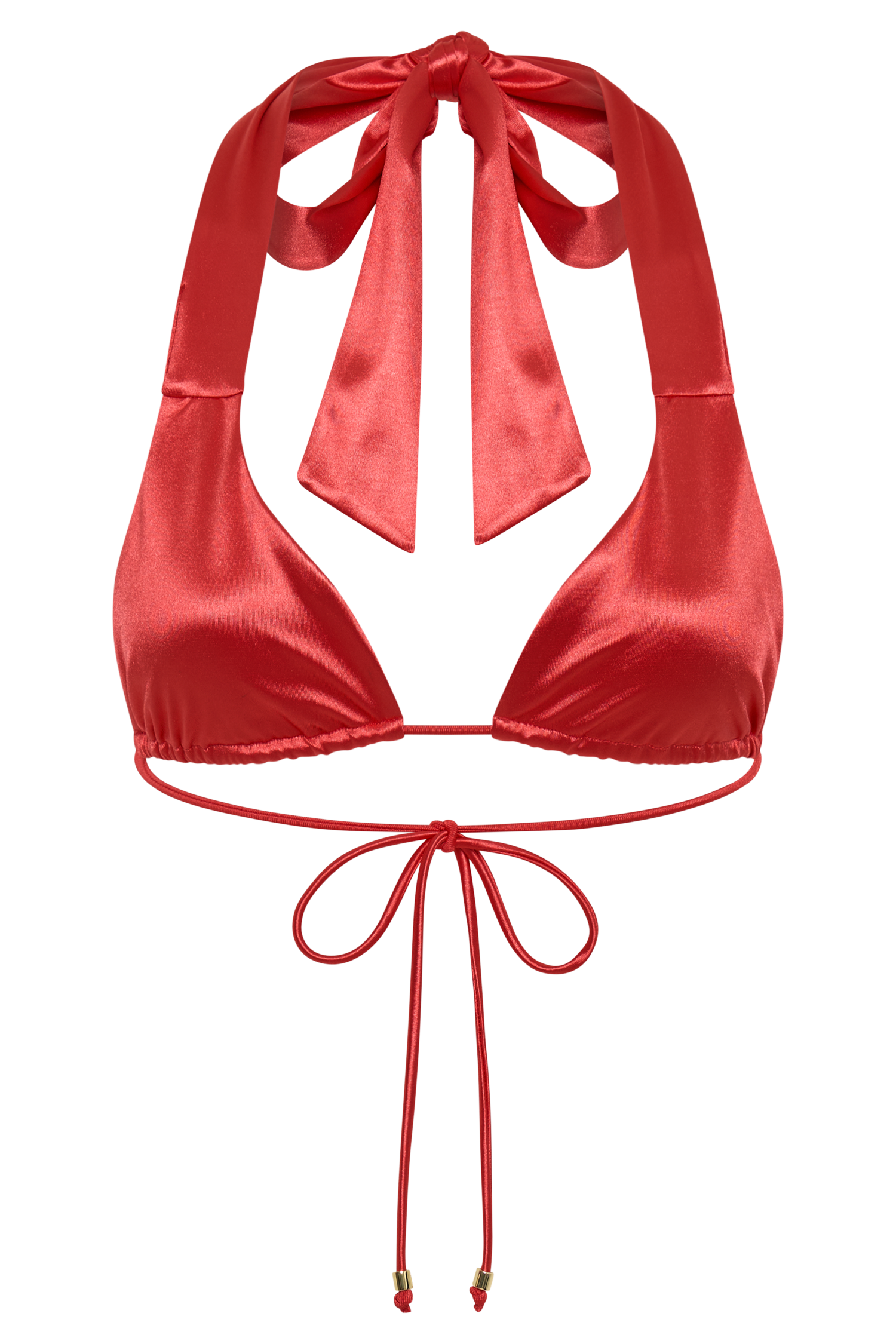 Danika Satin Knot Bikini Top - Pomegranate #10