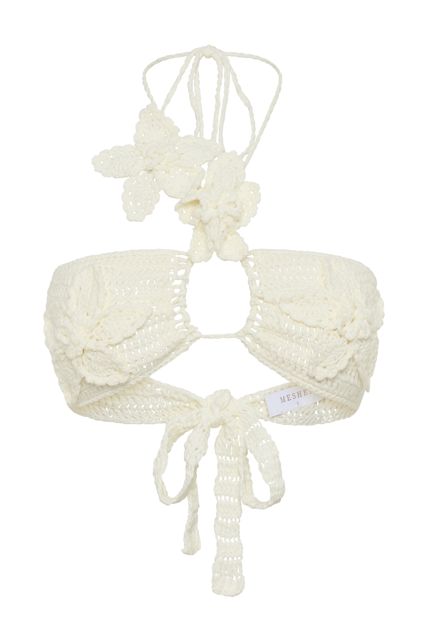 River Floral Crochet Bikini Top - Ivory