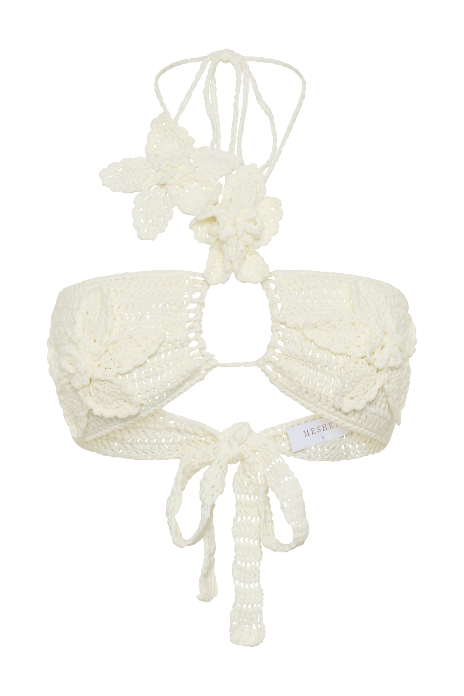 River Floral Crochet Bikini Top - Ivory #10