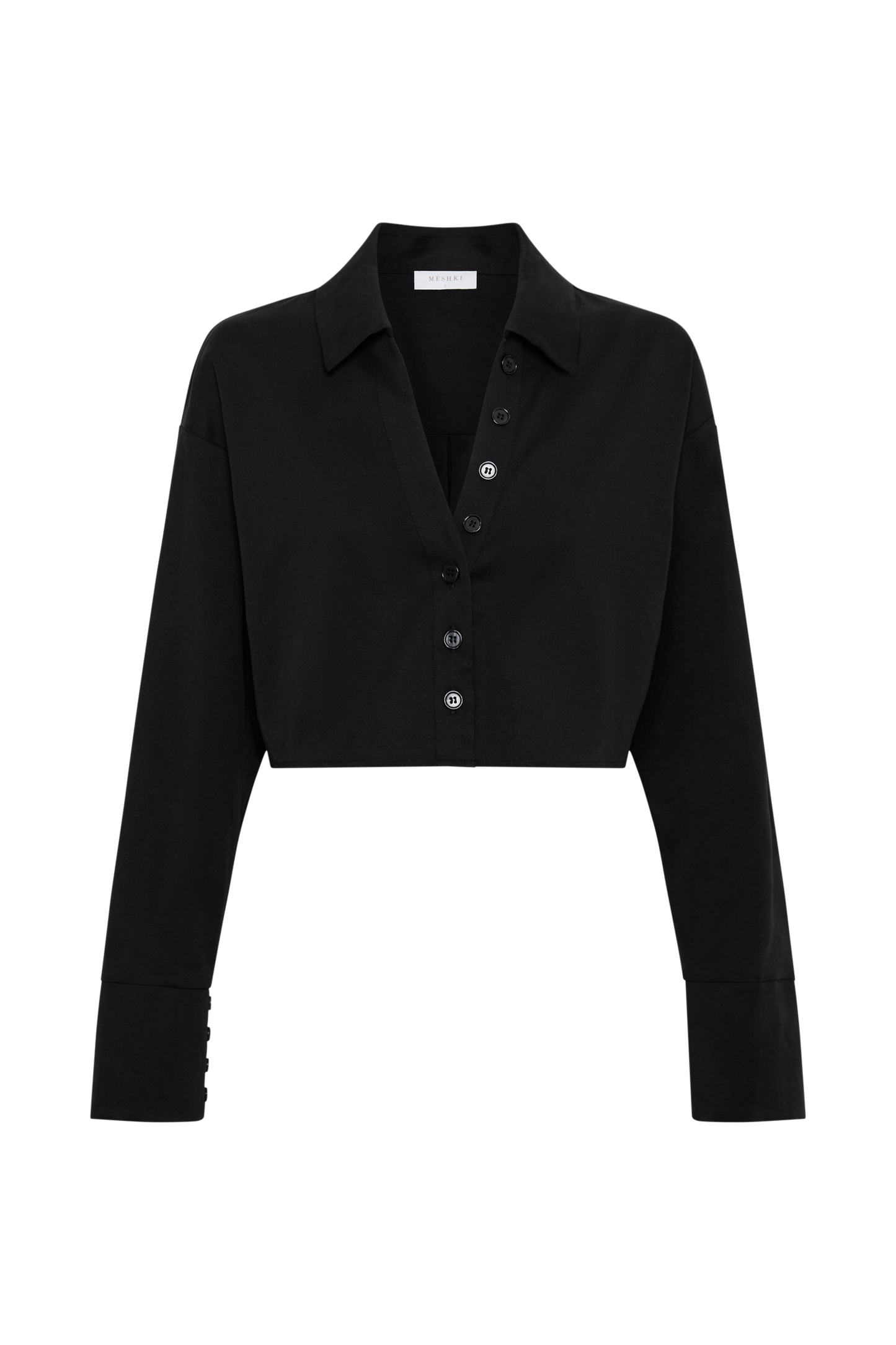 Julianna Cotton Button Up Shirt - Black