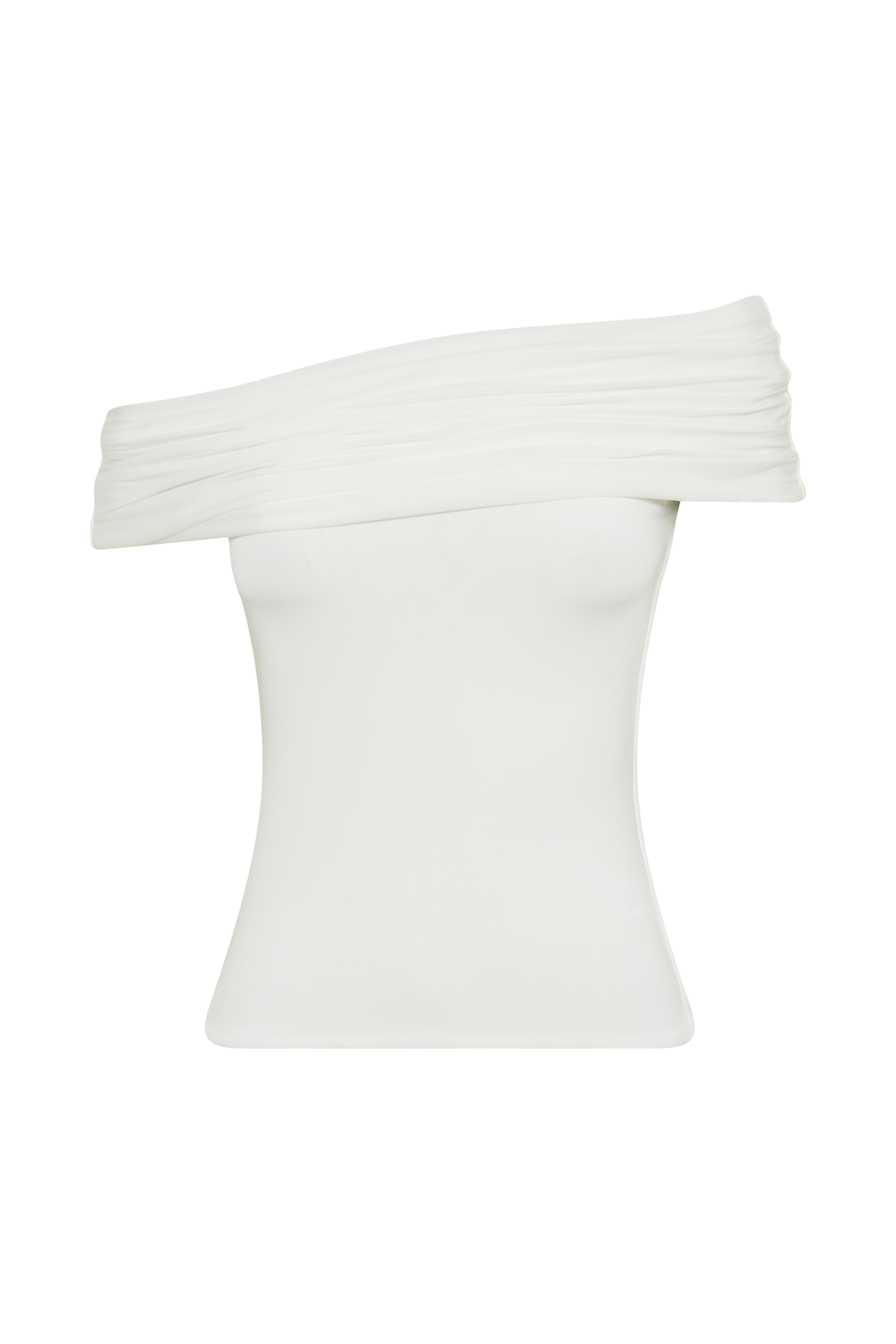 Cassandra Off Shoulder Slinky Top - White #11
